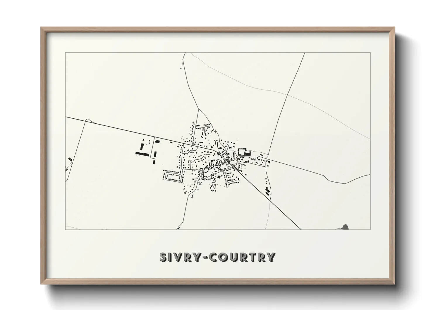 Une affiche de carte sur Sivry-Courtry