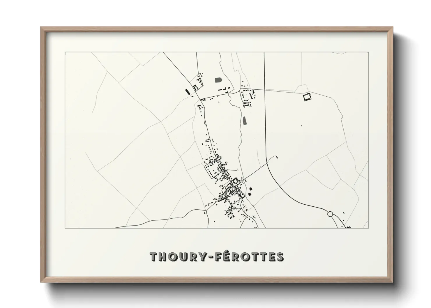 Une affiche de carte sur Thoury-Férottes