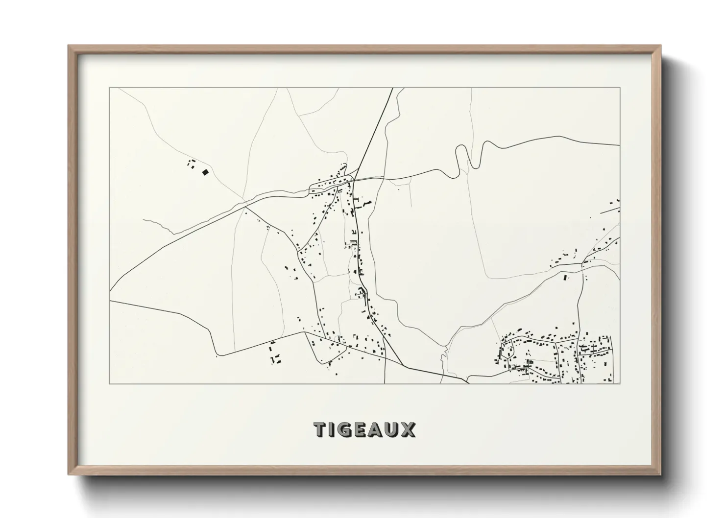 Une affiche de carte sur Tigeaux
