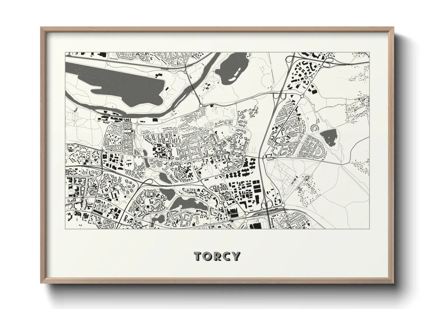 Une affiche de carte sur Torcy