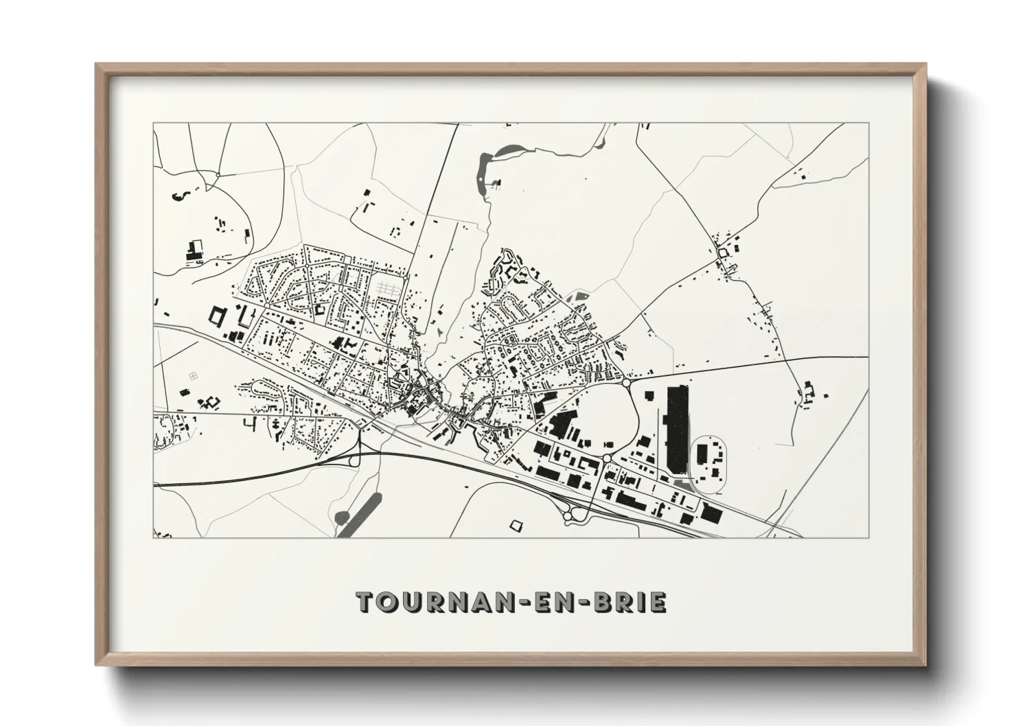 Une affiche de carte sur Tournan-en-Brie