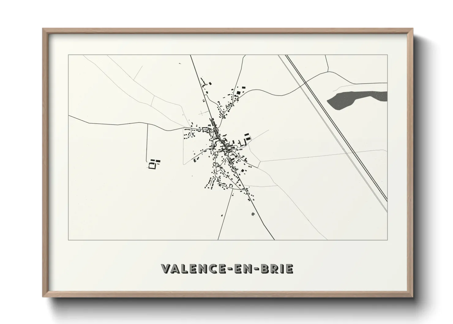 Une affiche de carte sur Valence-en-Brie