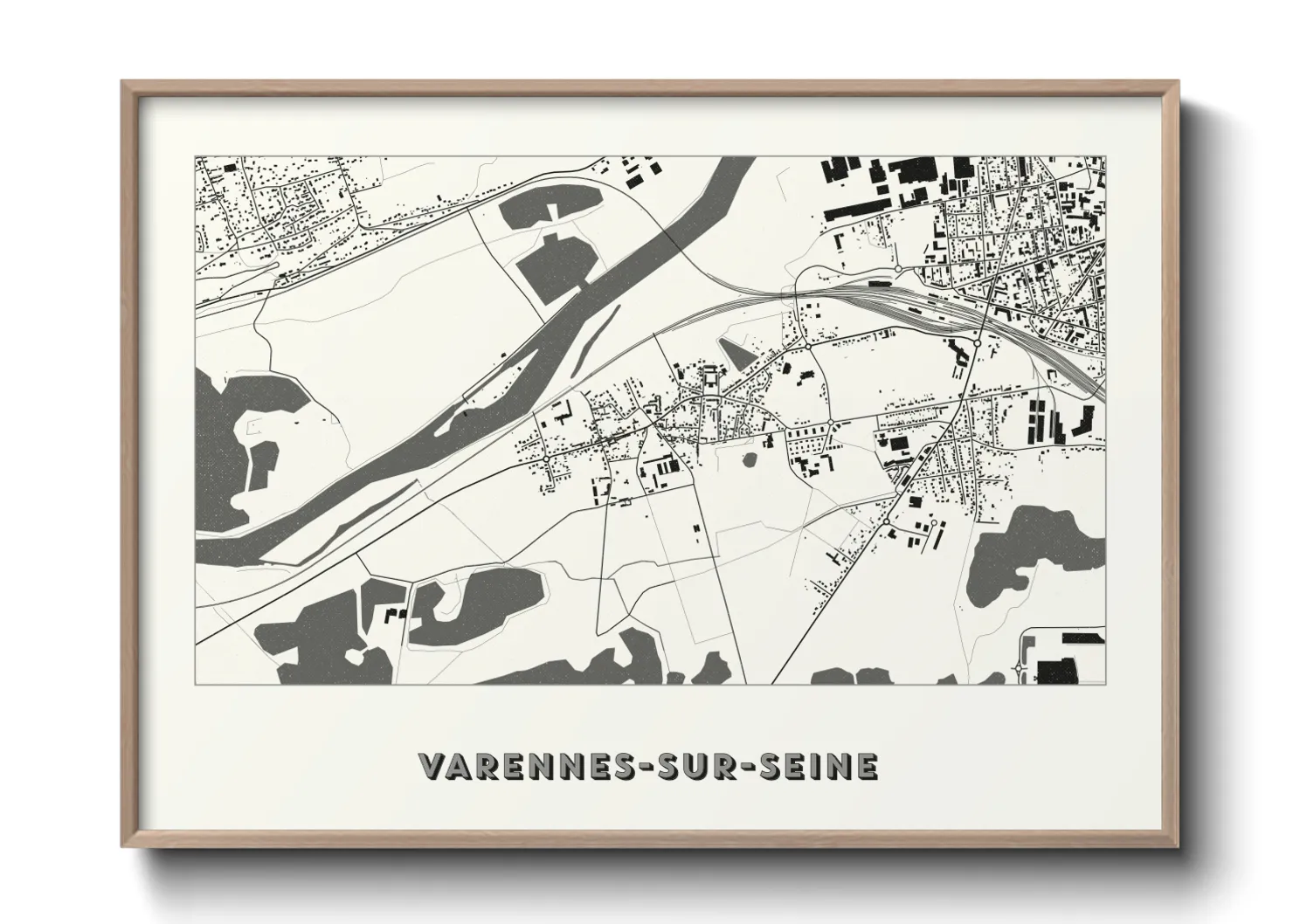 Une affiche de carte sur Varennes-sur-Seine