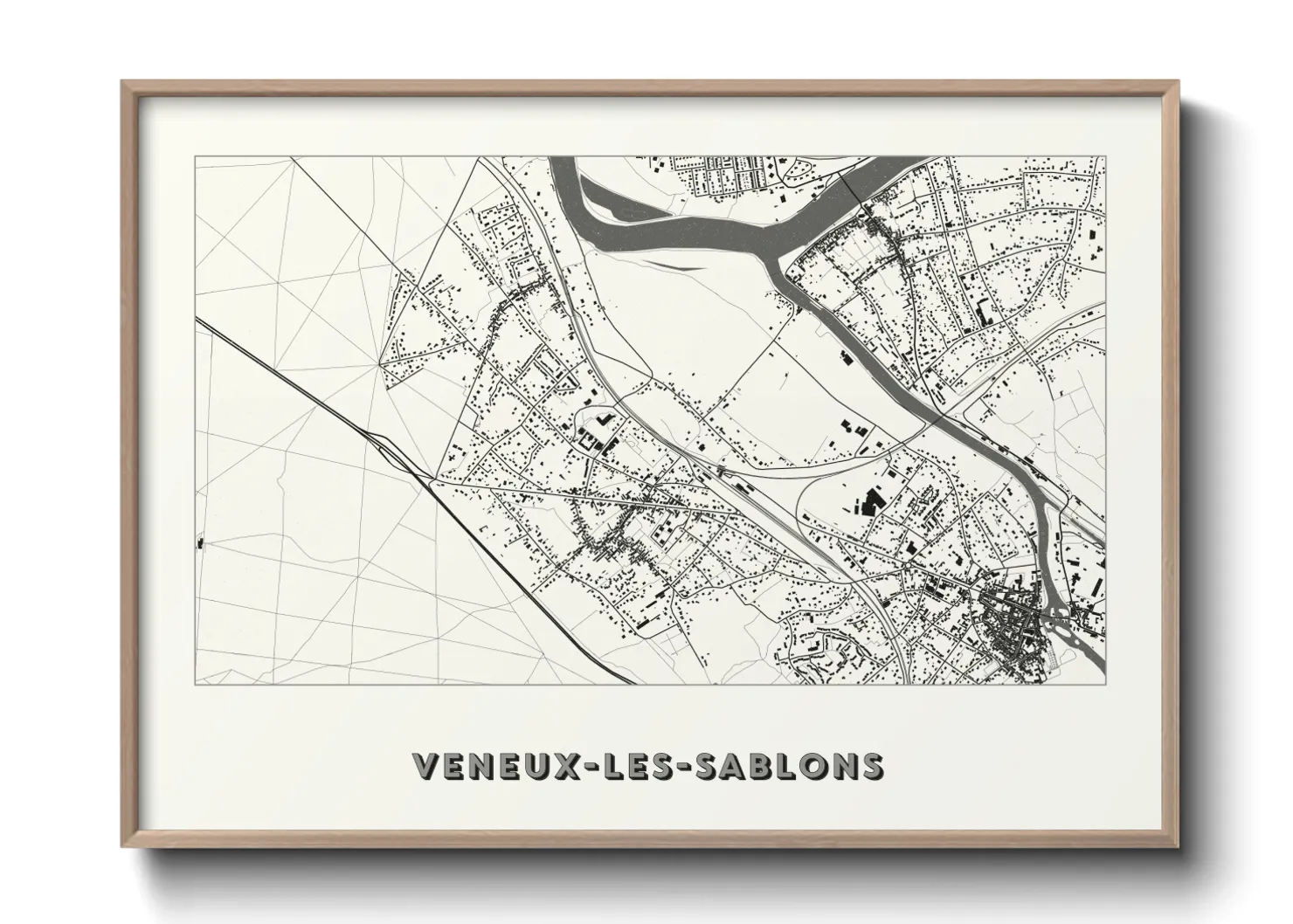 Une affiche de carte sur Veneux-les-Sablons