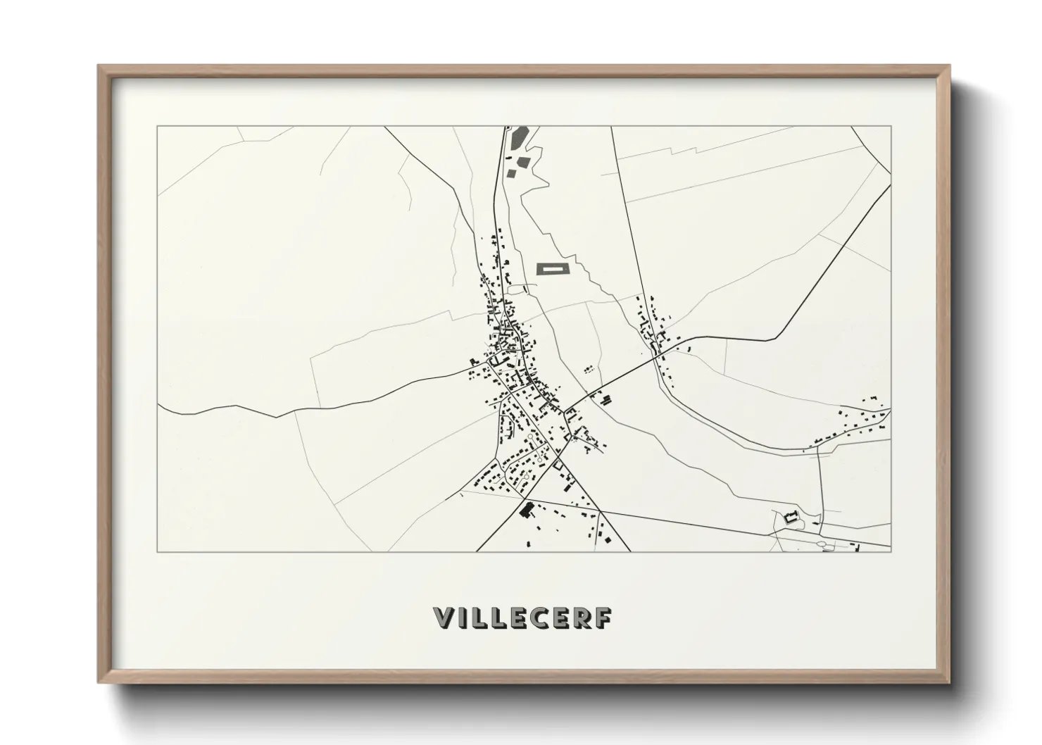 Une affiche de carte sur Villecerf