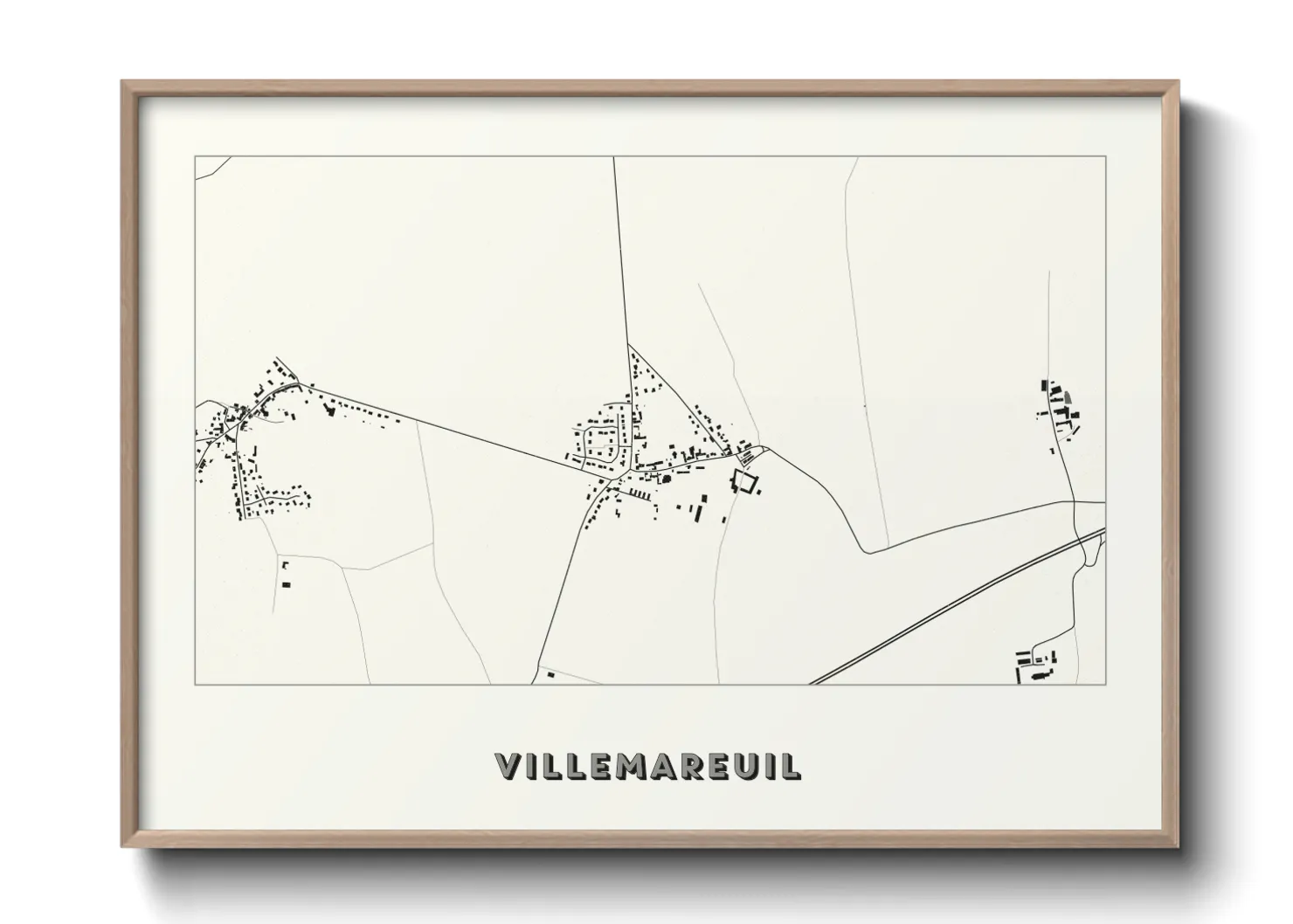 Une affiche de carte sur Villemareuil