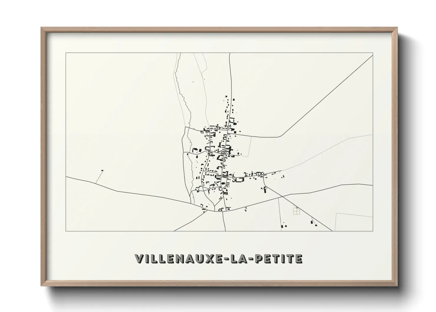 Une affiche de carte sur Villenauxe-la-Petite