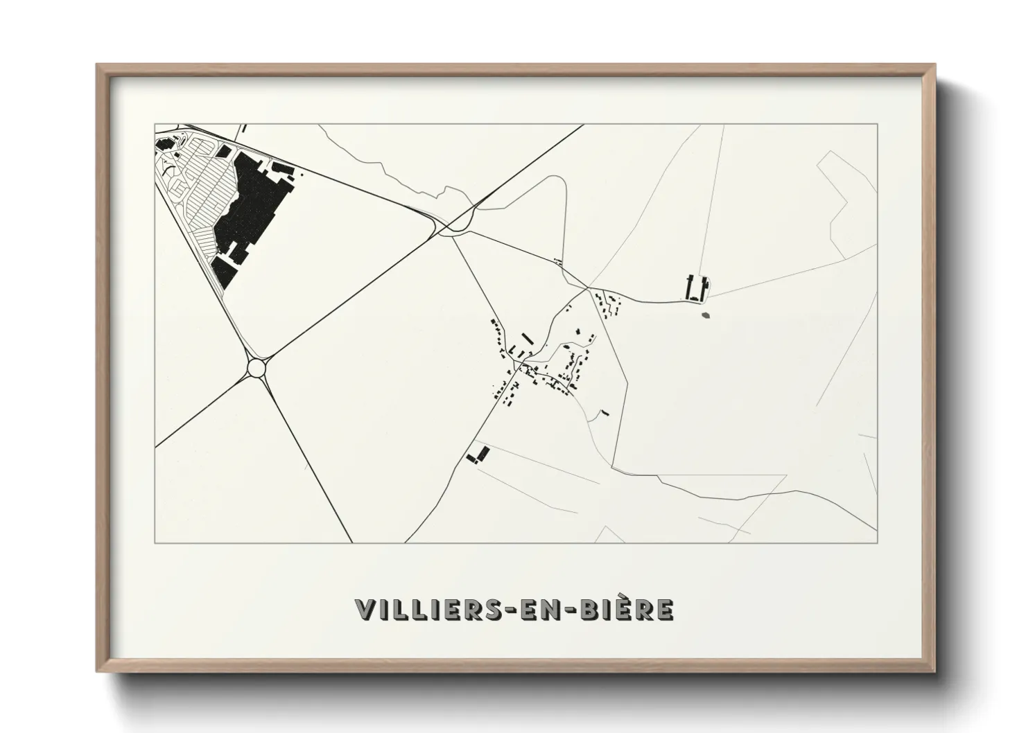 Une affiche de carte sur Villiers-en-Bière