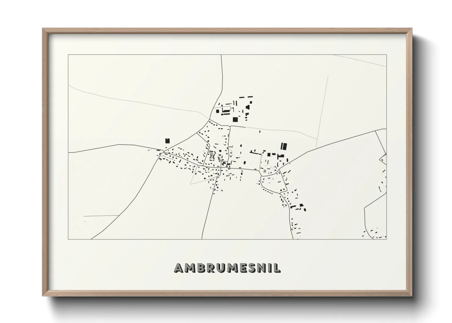 Une affiche de carte sur Ambrumesnil