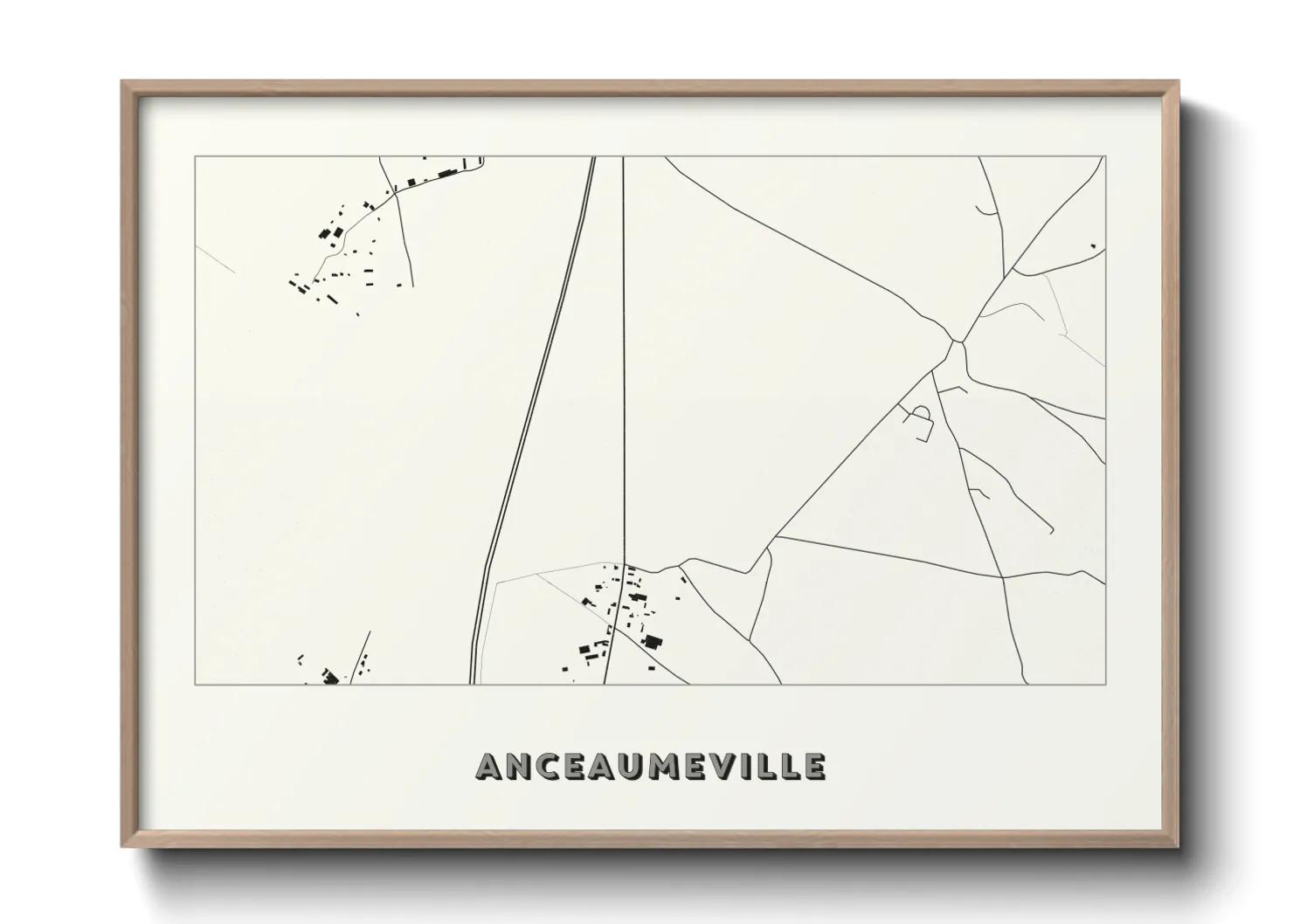 Une affiche de carte sur Anceaumeville