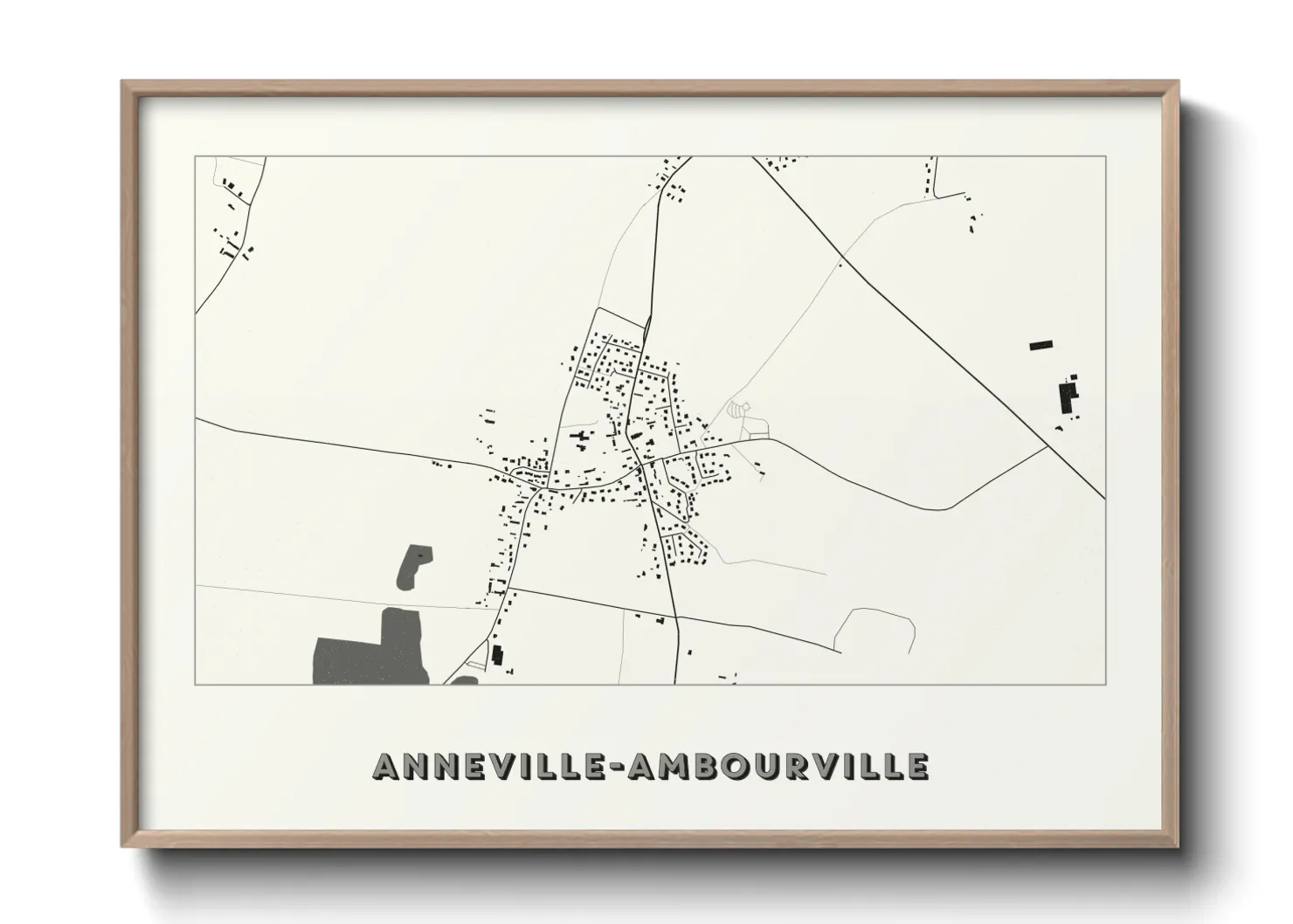 Une affiche de carte sur Anneville-Ambourville