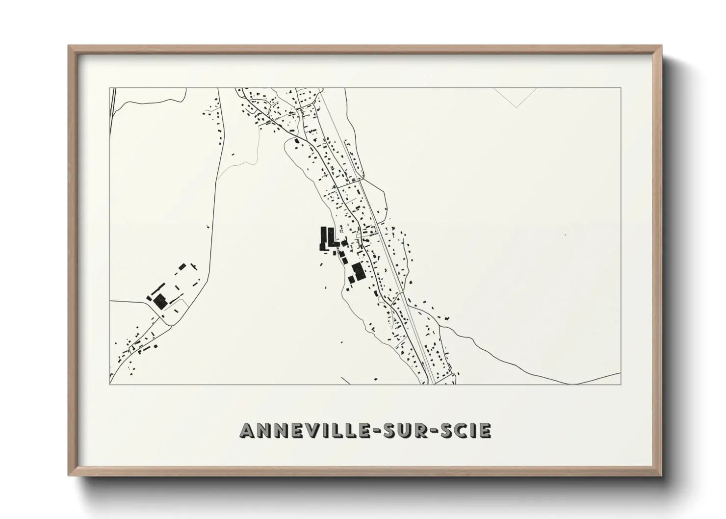 Une affiche de carte sur Anneville-sur-Scie