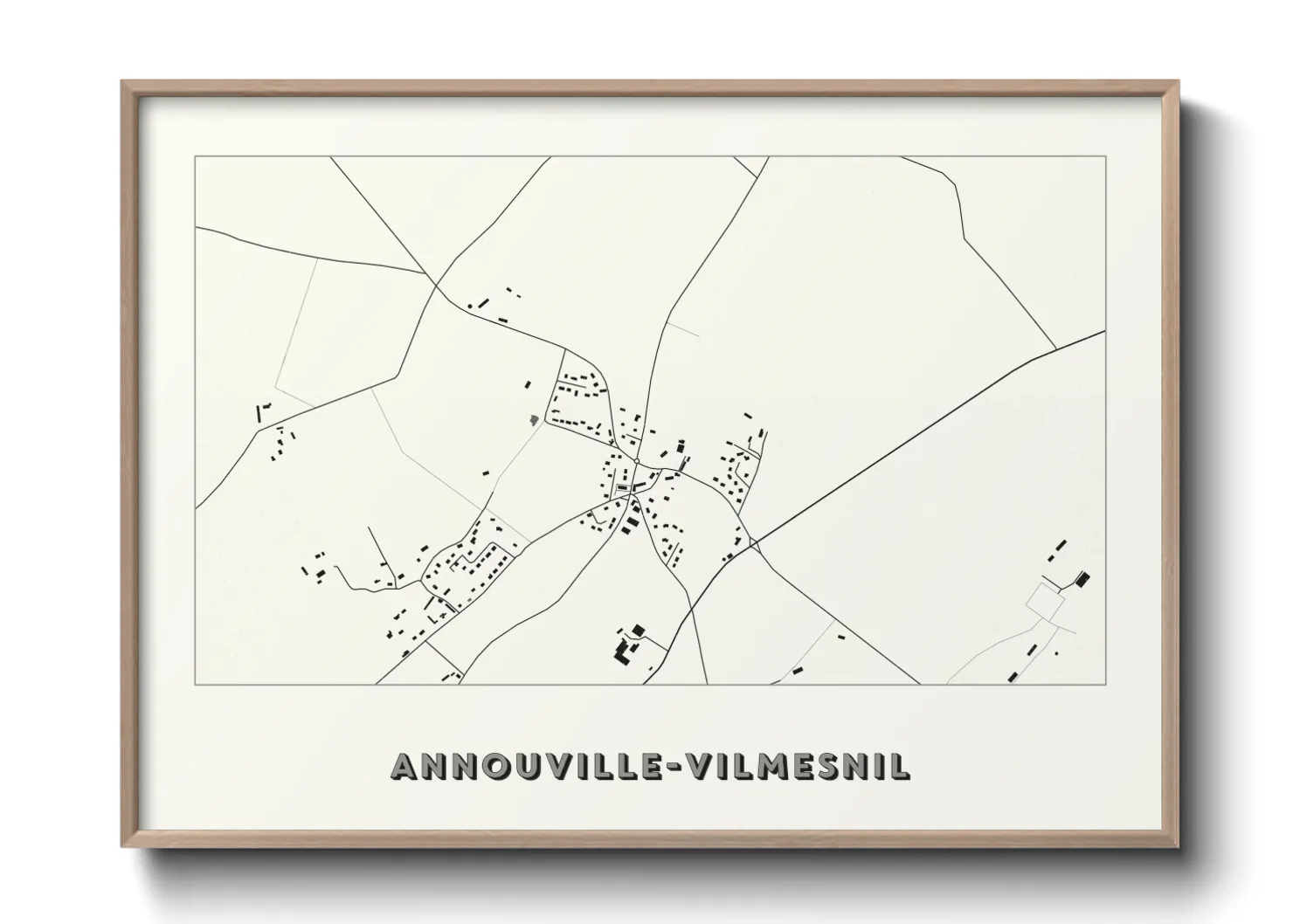 Une affiche de carte sur Annouville-Vilmesnil