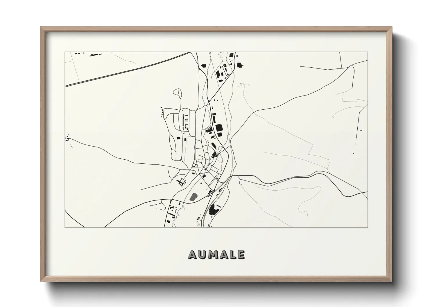 Une affiche de carte sur Aumale