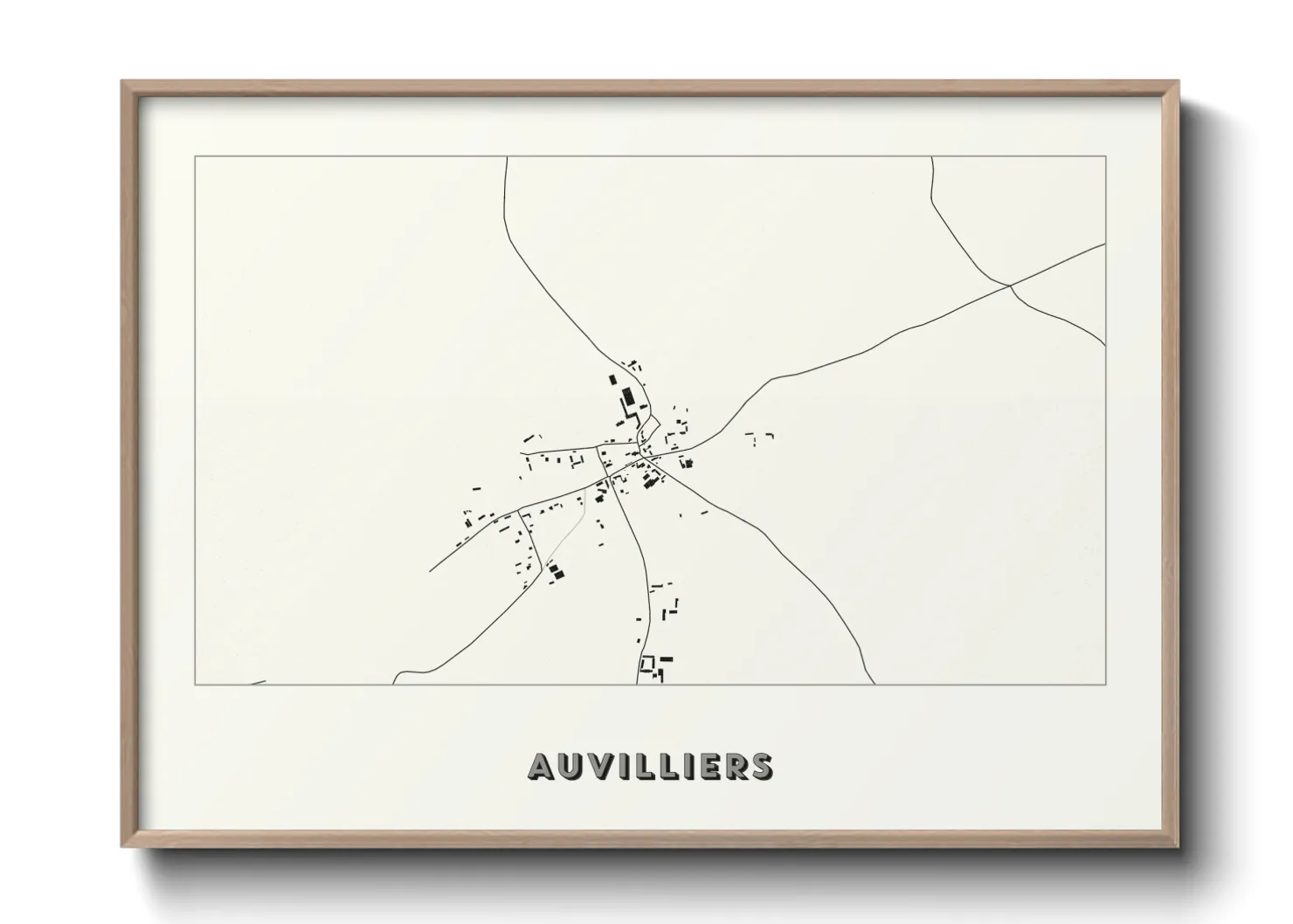 Une affiche de carte sur Auvilliers