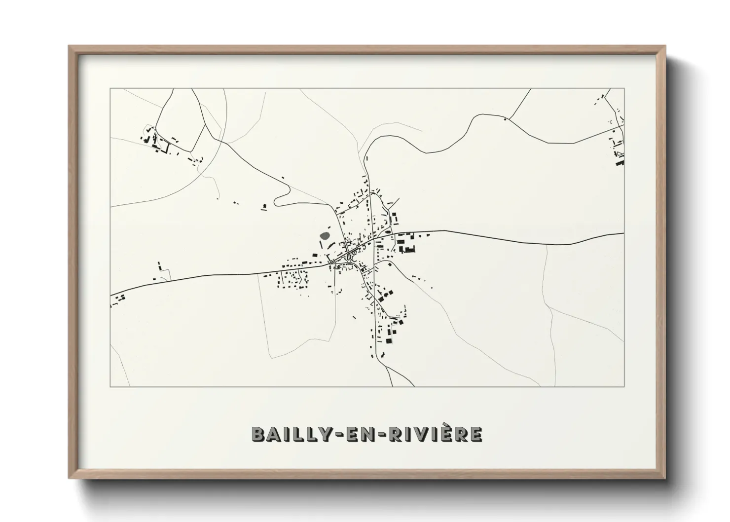 Une affiche de carte sur Bailly-en-Rivière