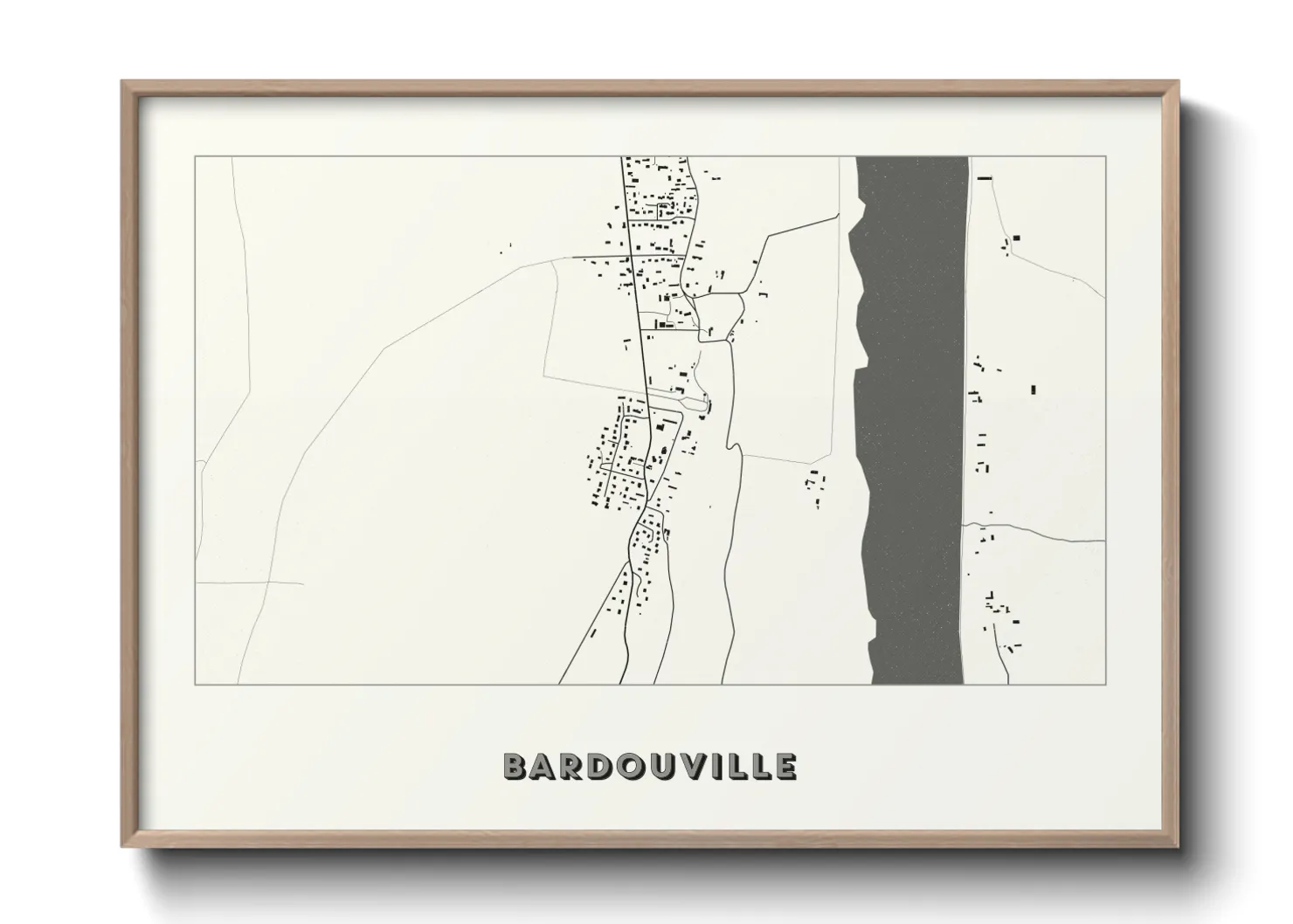 Une affiche de carte sur Bardouville