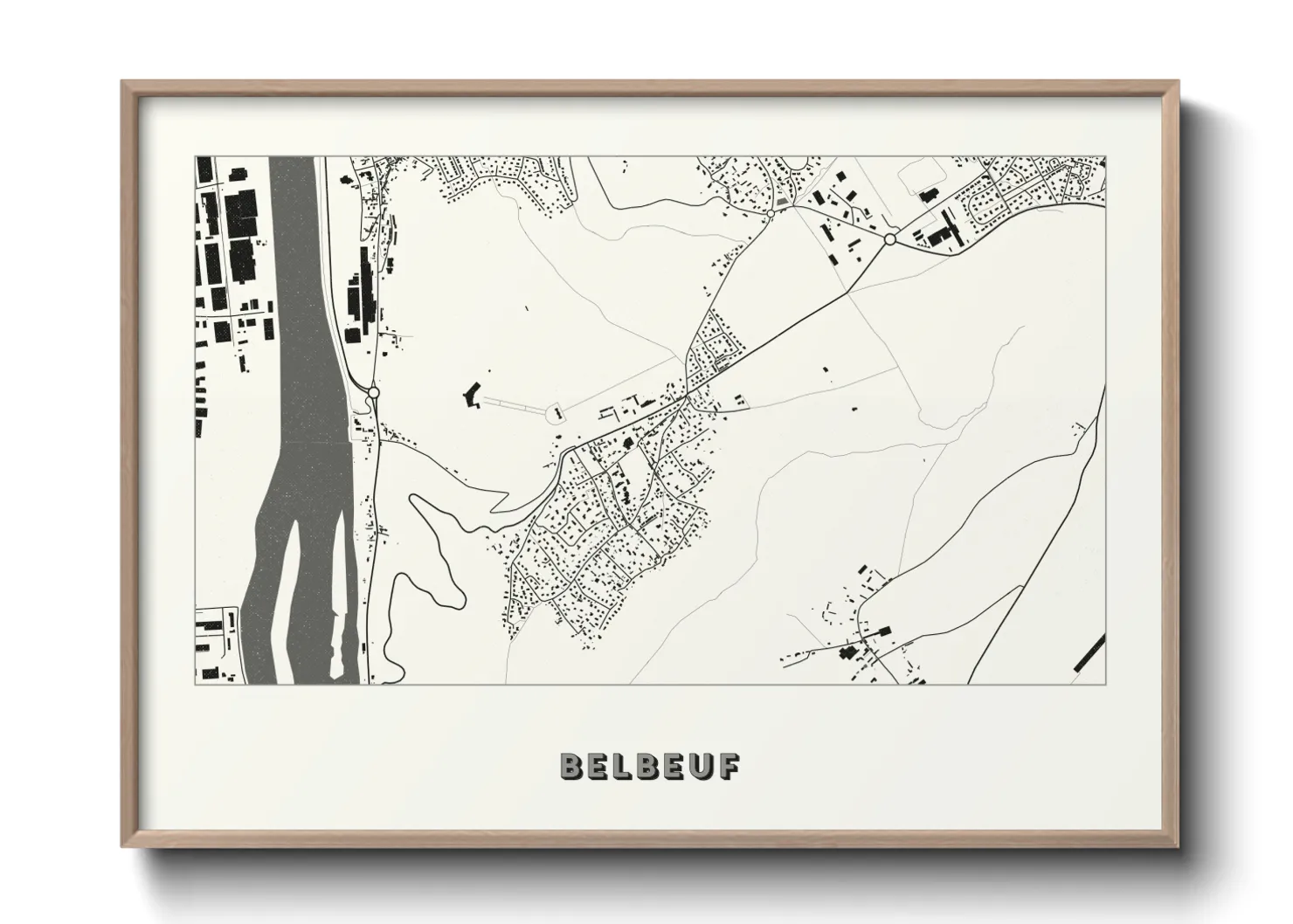 Une affiche de carte sur Belbeuf