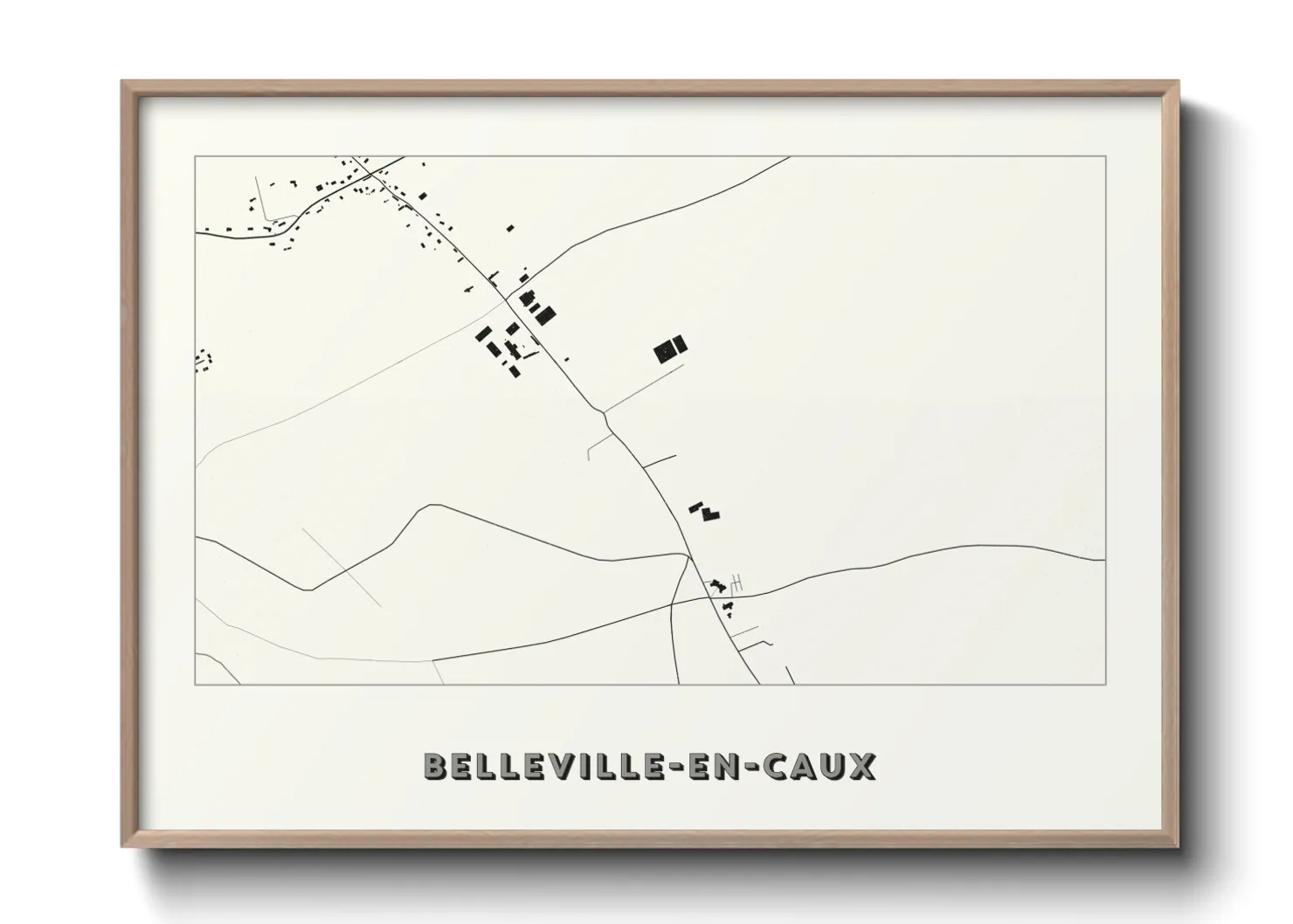 Une affiche de carte sur Belleville-en-Caux