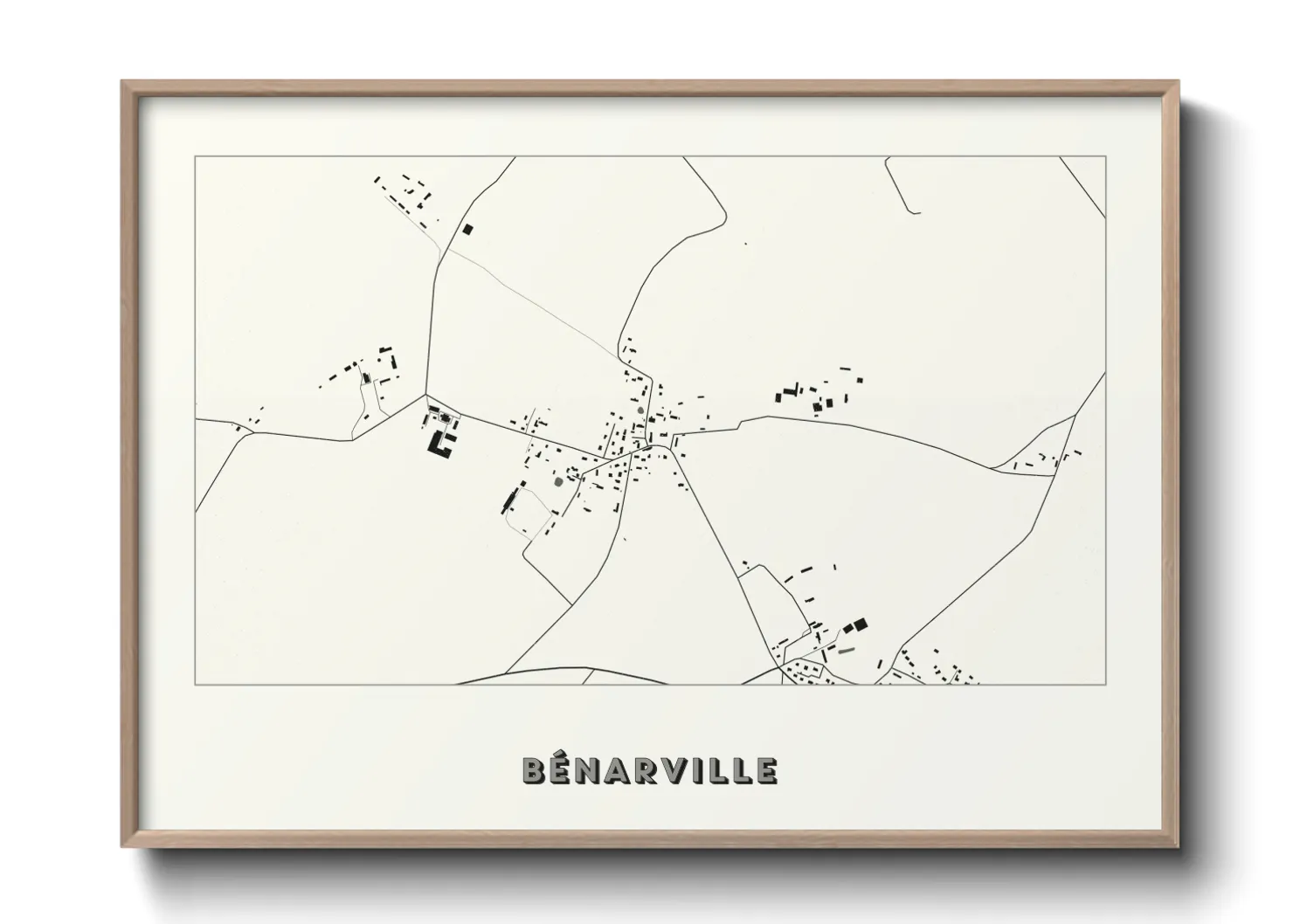 Une affiche de carte sur Bénarville