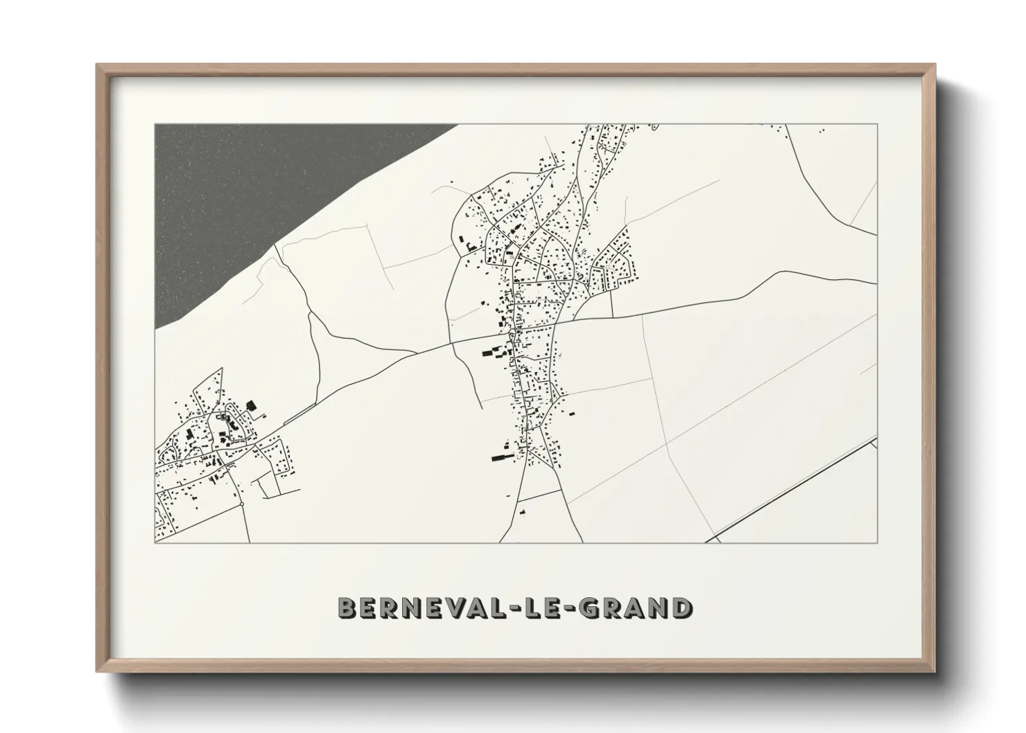 Une affiche de carte sur Berneval-le-Grand