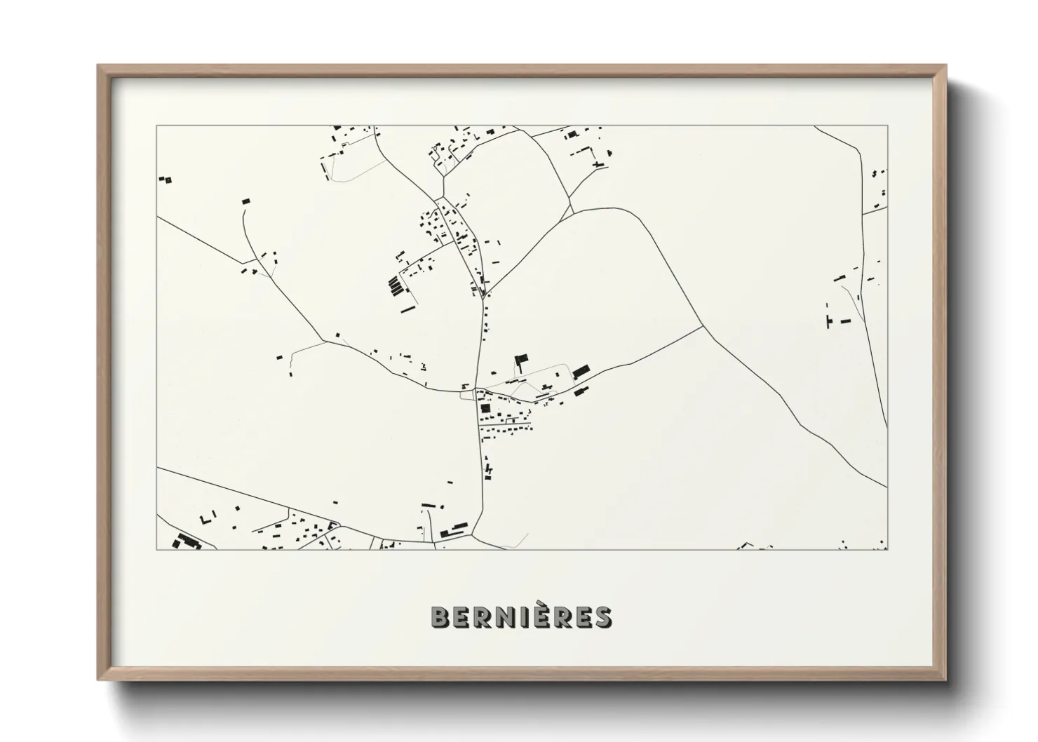 Une affiche de carte sur Bernières