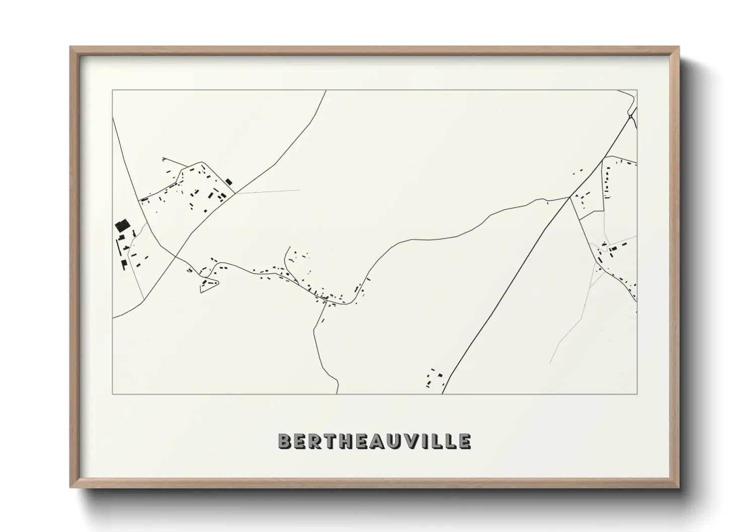 Une affiche de carte sur Bertheauville