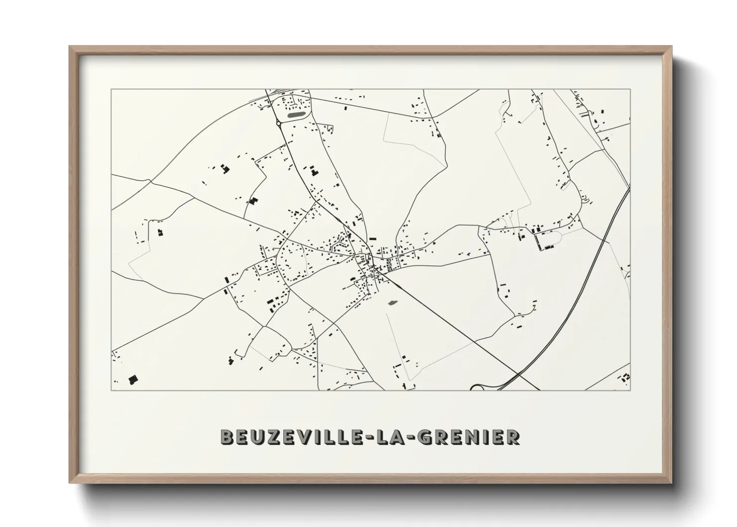 Une affiche de carte sur Beuzeville-la-Grenier