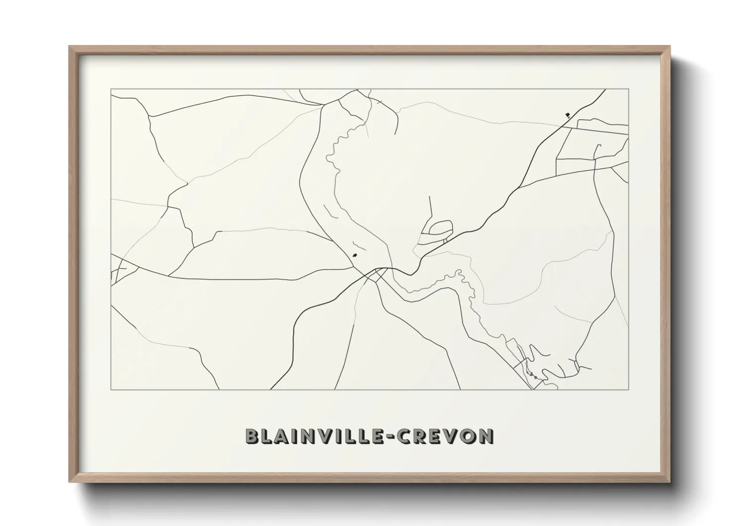 Une affiche de carte sur Blainville-Crevon