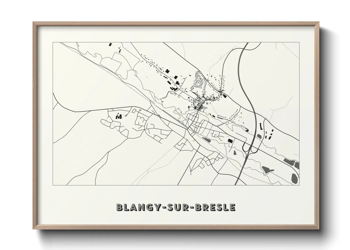 Une affiche de carte sur Blangy-sur-Bresle