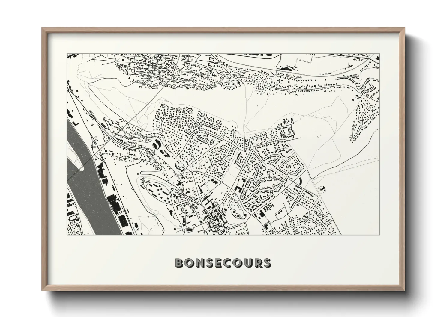Une affiche de carte sur Bonsecours