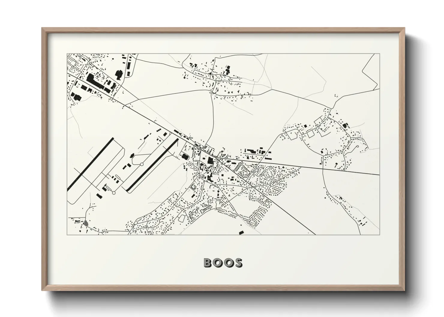 Une affiche de carte sur Boos