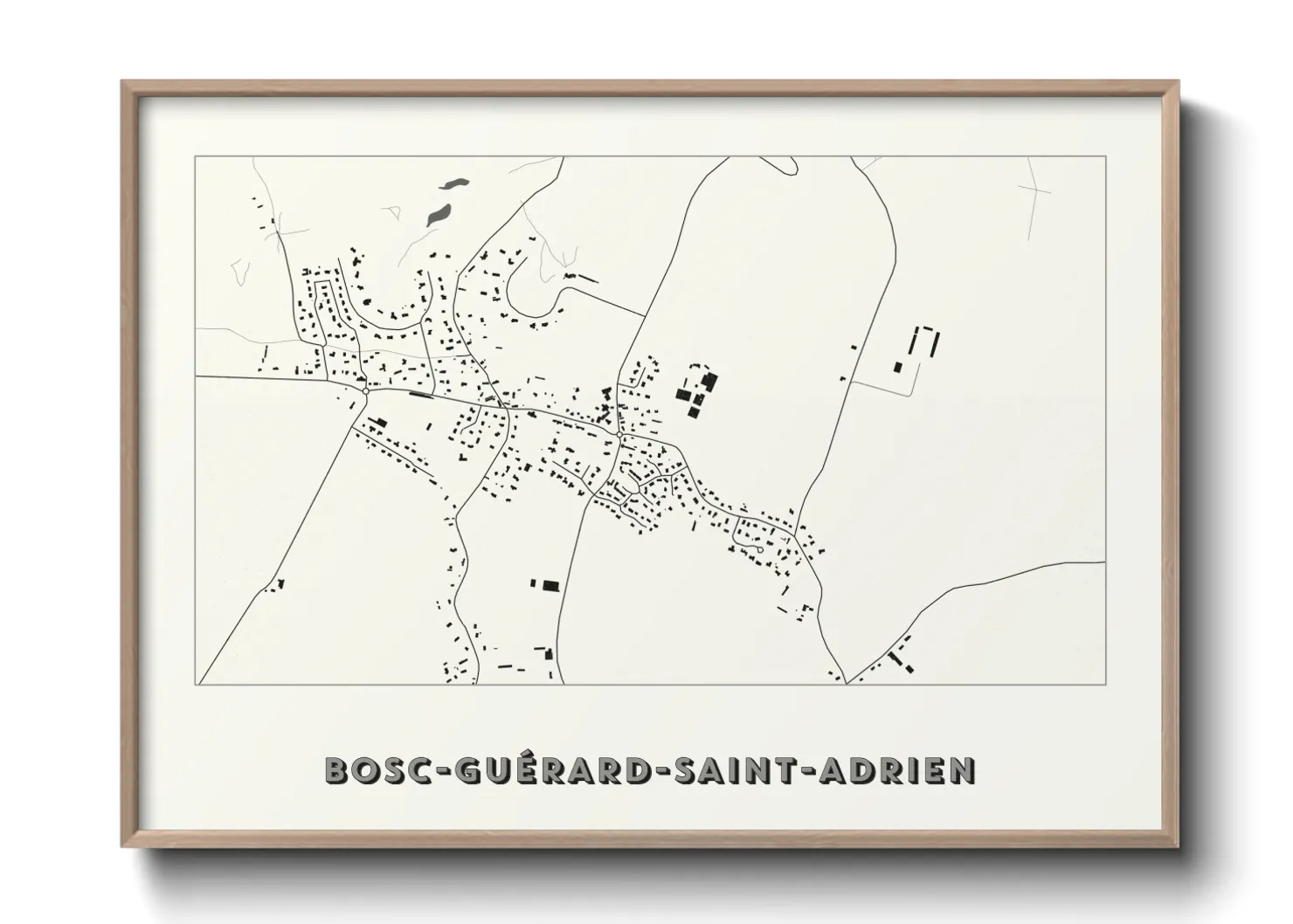 Une affiche de carte sur Bosc-Guérard-Saint-Adrien