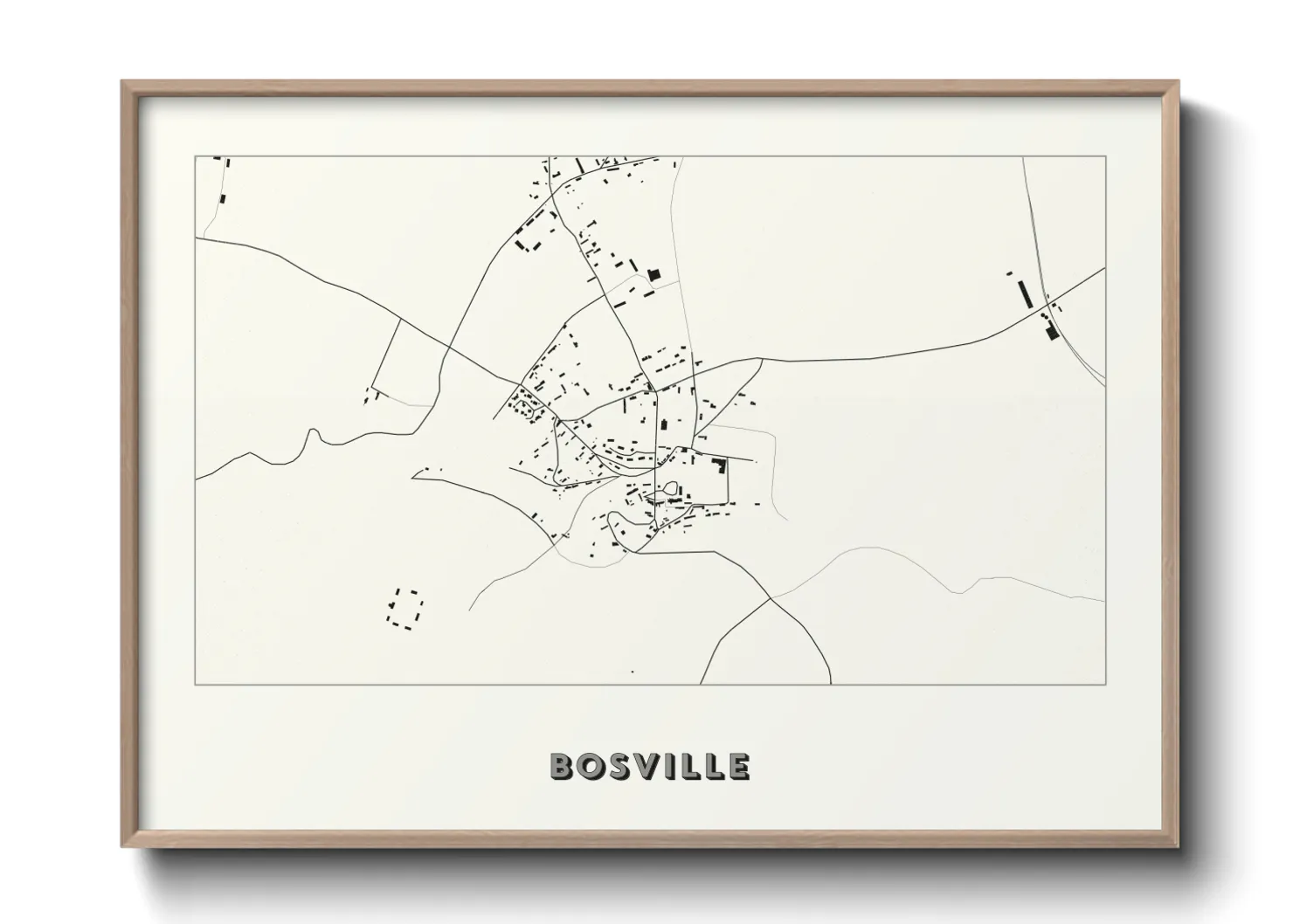 Une affiche de carte sur Bosville