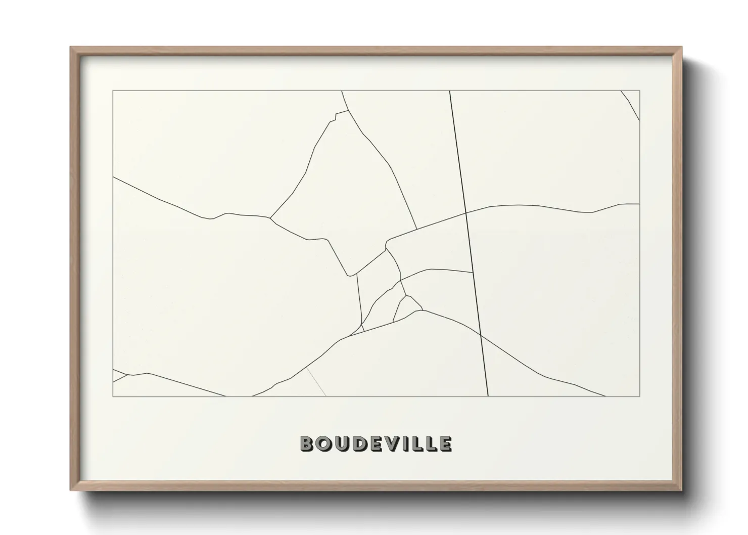 Une affiche de carte sur Boudeville