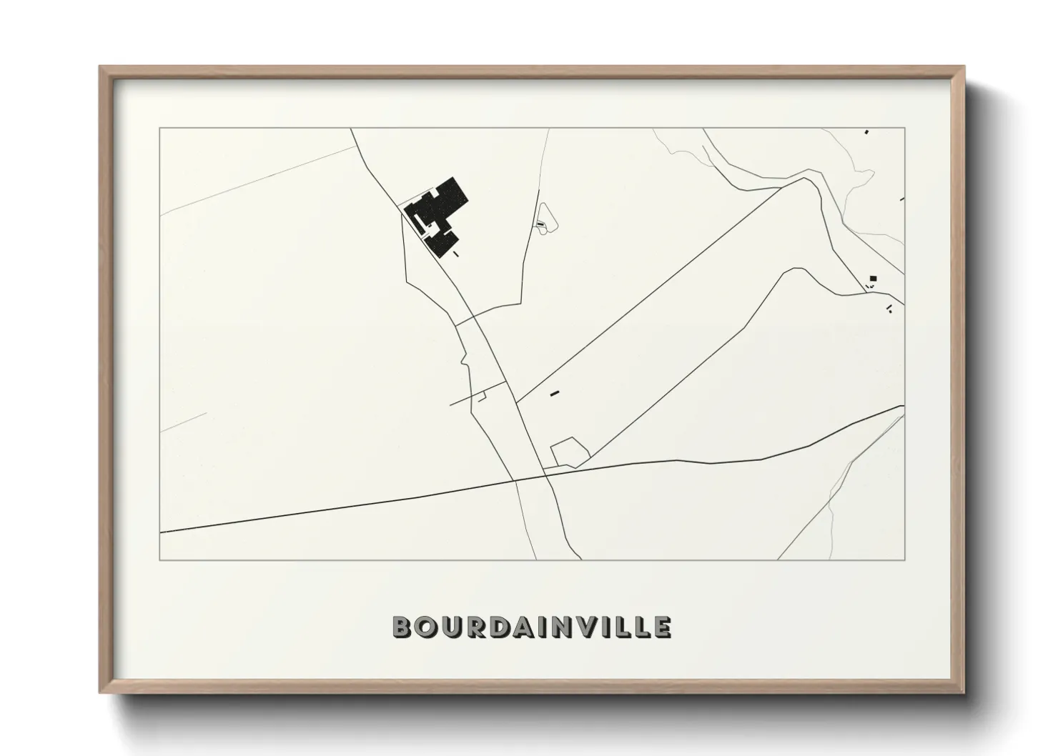 Une affiche de carte sur Bourdainville