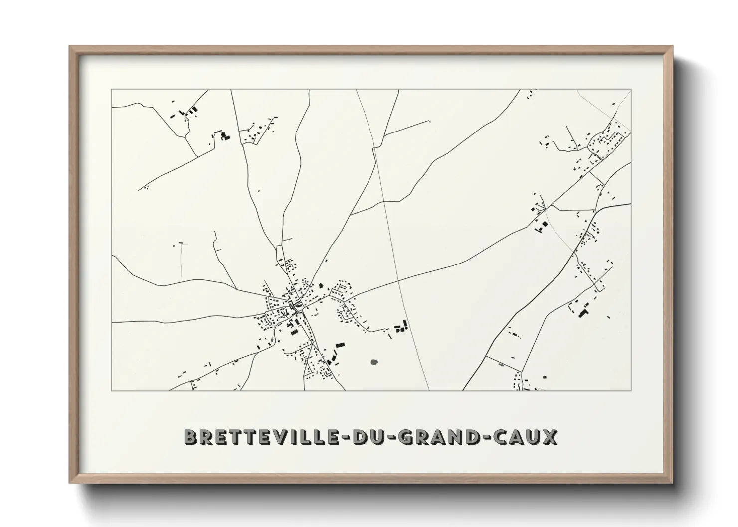 Une affiche de carte sur Bretteville-du-Grand-Caux