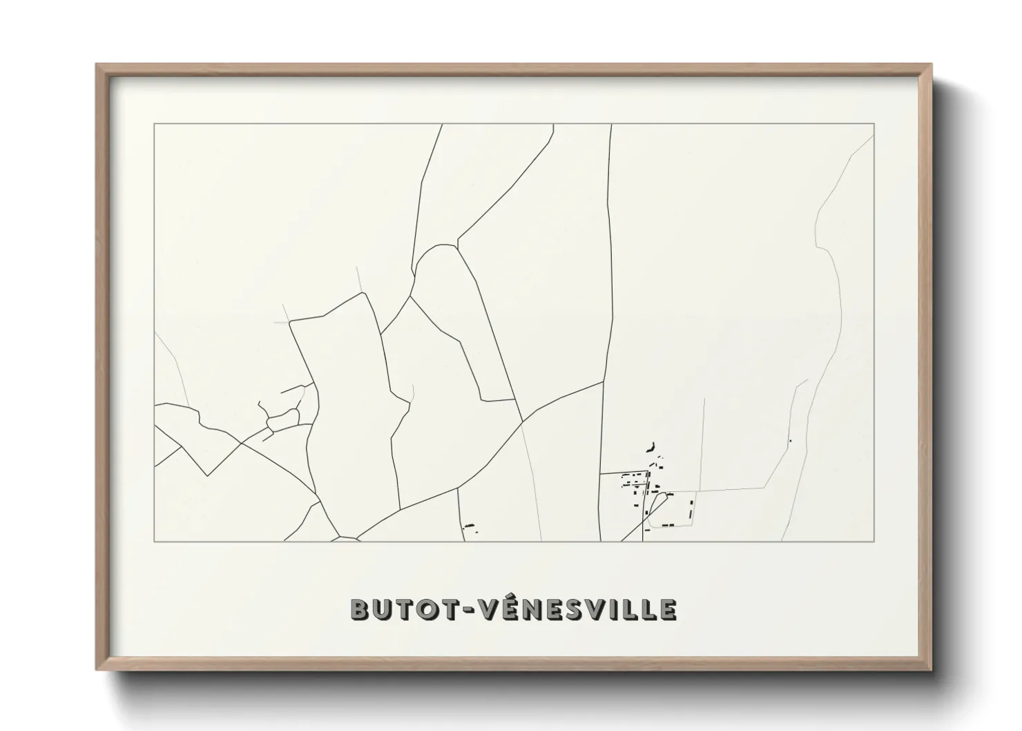 Une affiche de carte sur Butot-Vénesville