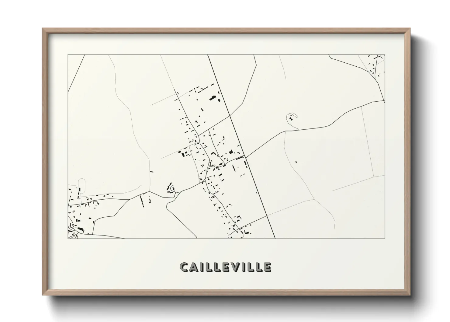 Une affiche de carte sur Cailleville