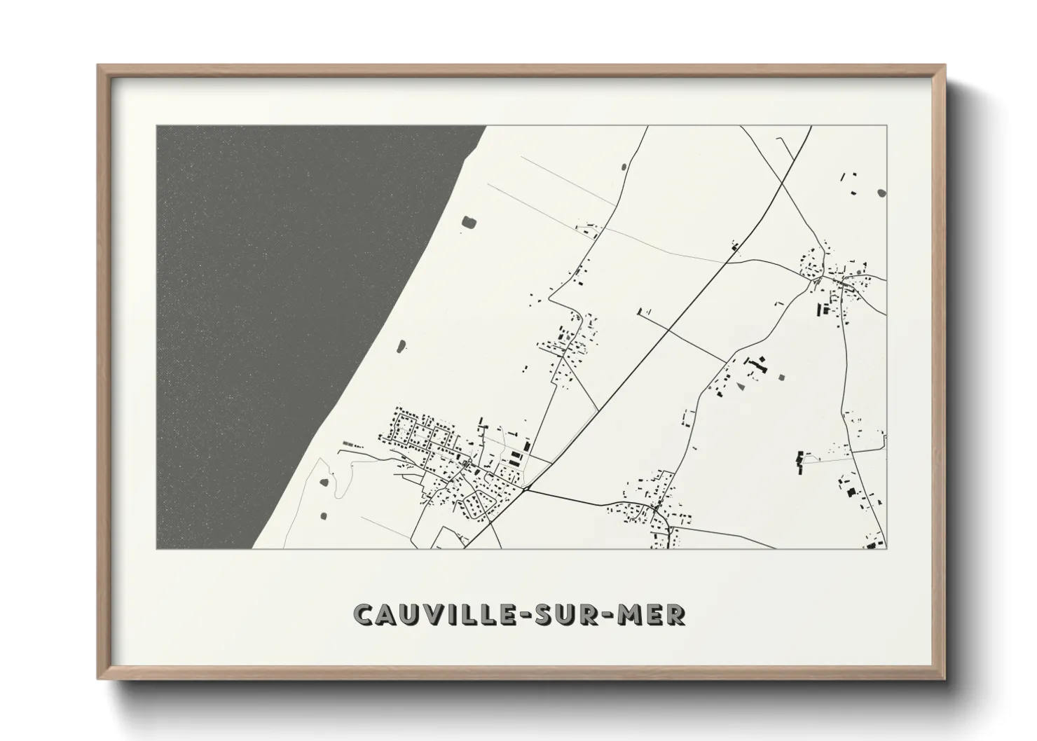 Une affiche de carte sur Cauville-sur-Mer