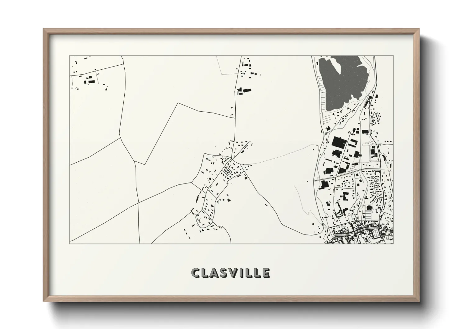 Une affiche de carte sur Clasville