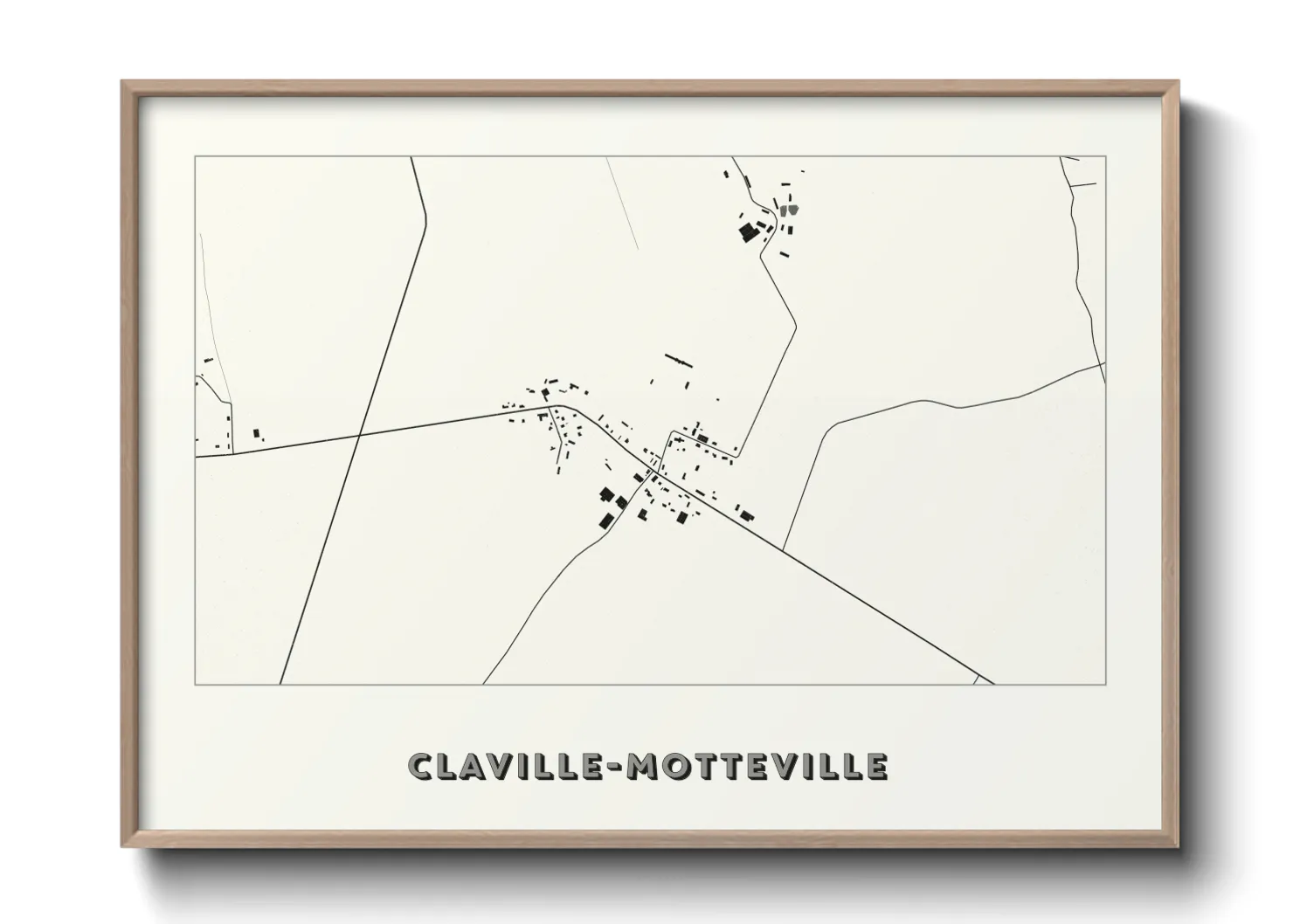 Une affiche de carte sur Claville-Motteville