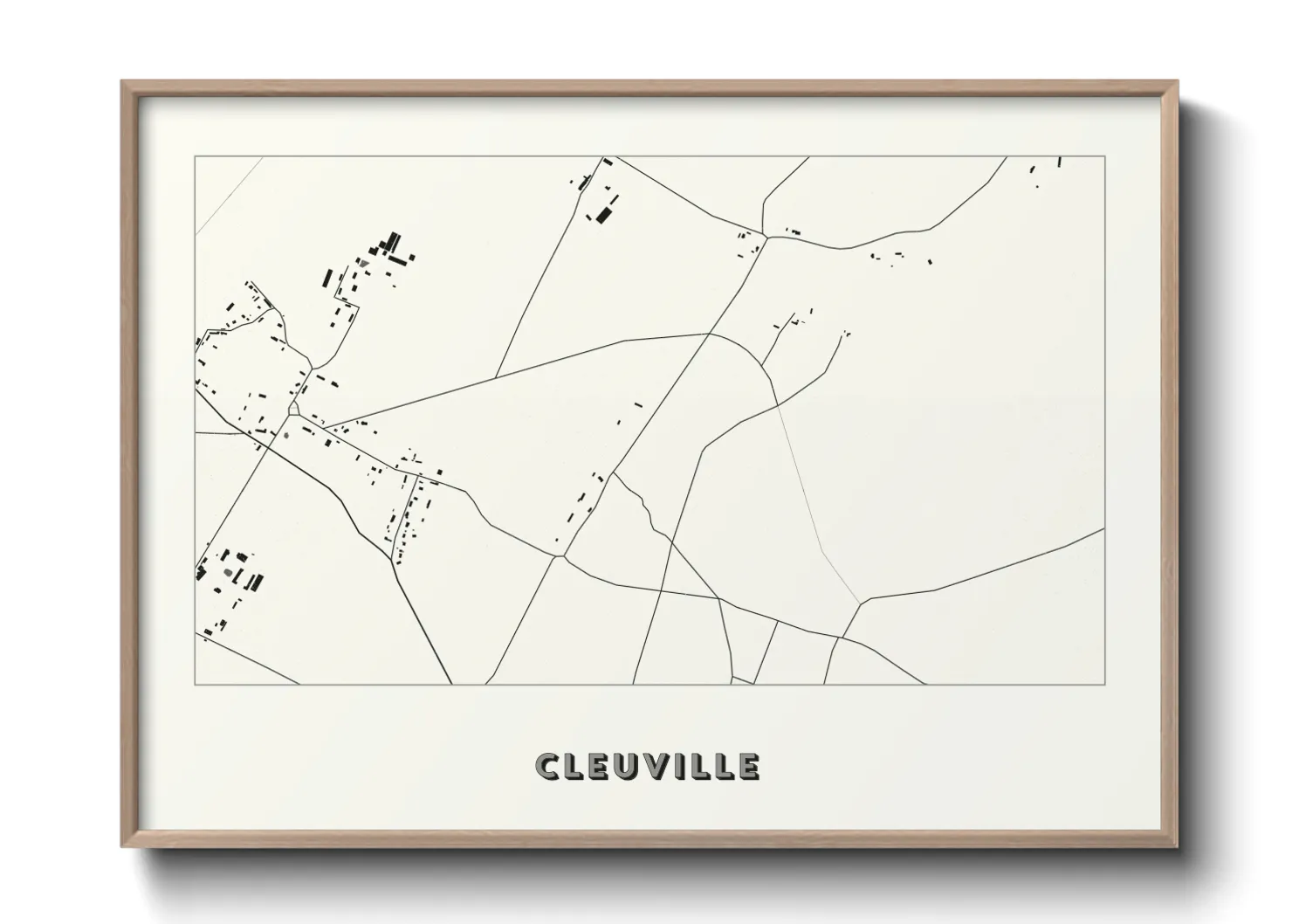 Une affiche de carte sur Cleuville