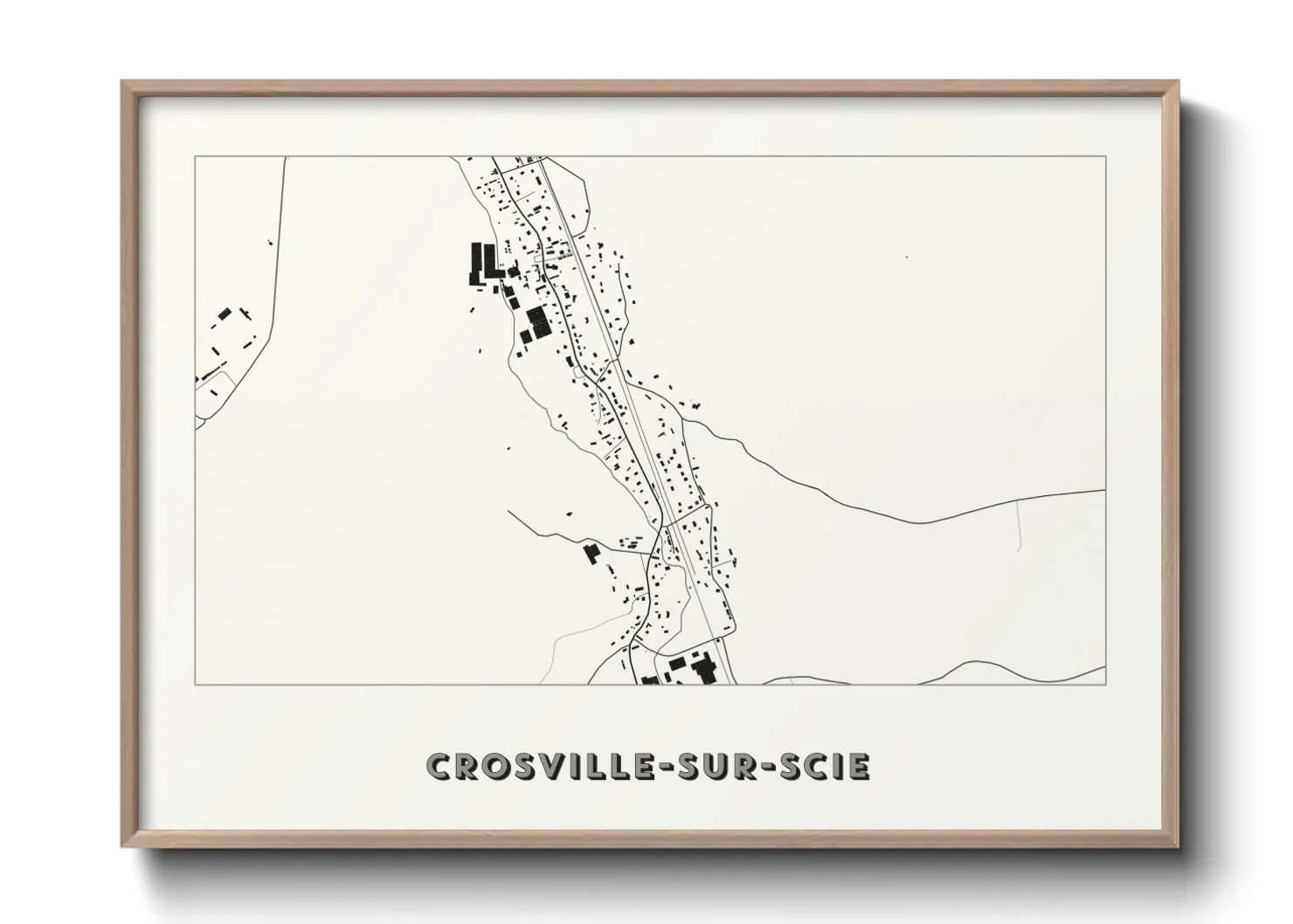 Une affiche de carte sur Crosville-sur-Scie