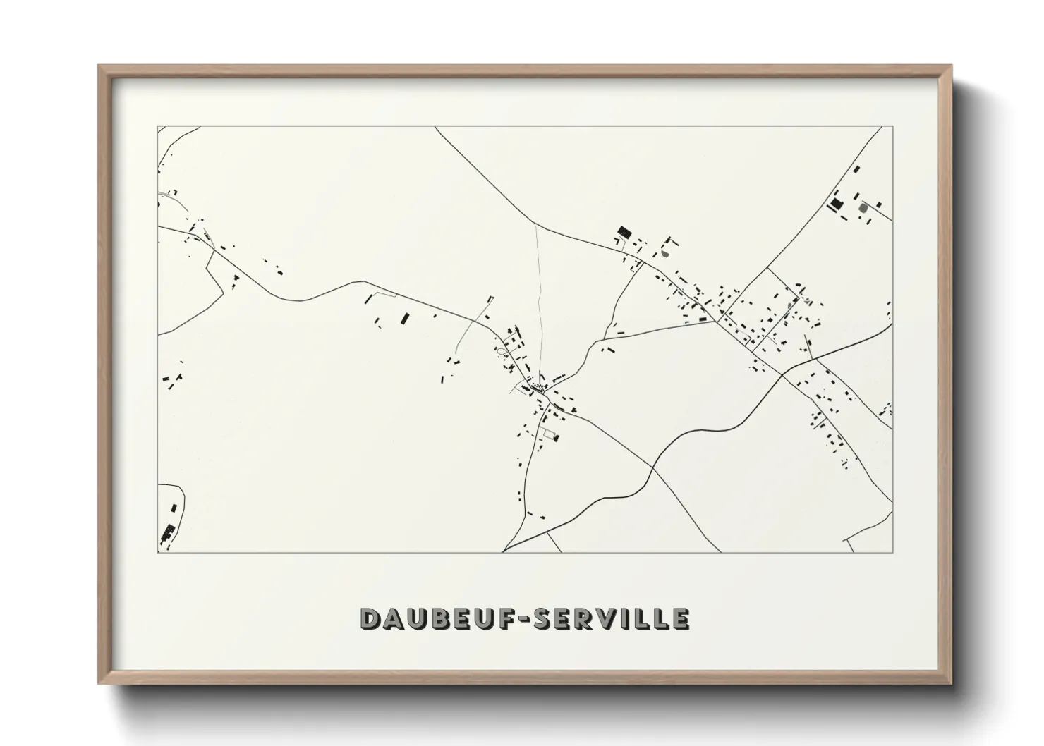 Une affiche de carte sur Daubeuf-Serville