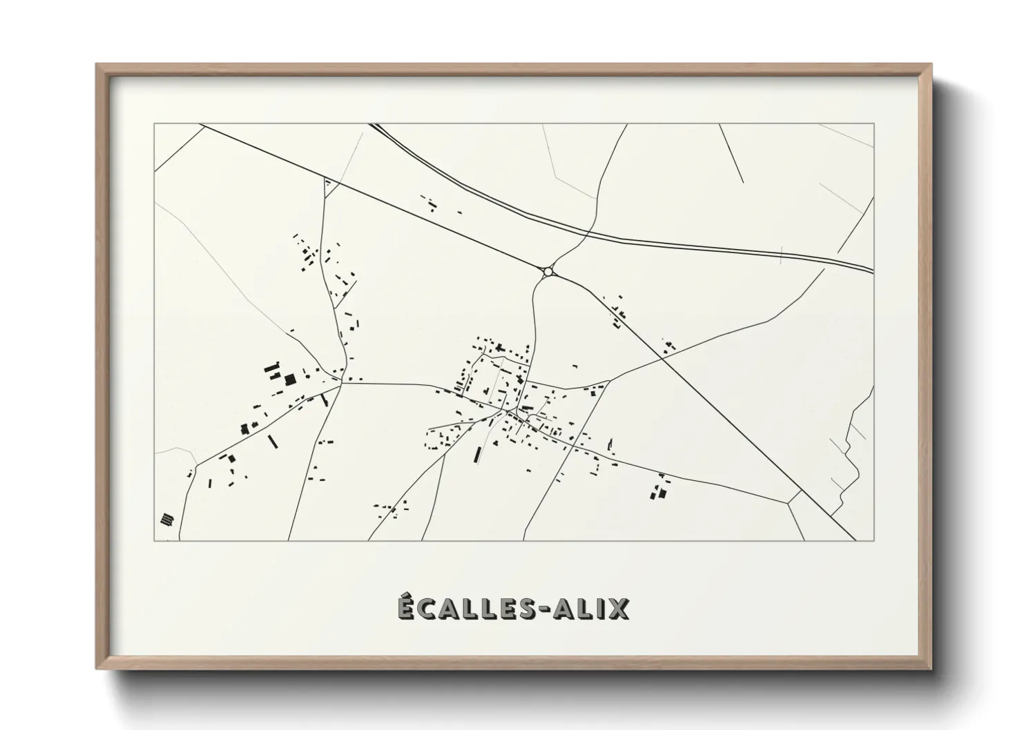 Une affiche de carte sur Écalles-Alix