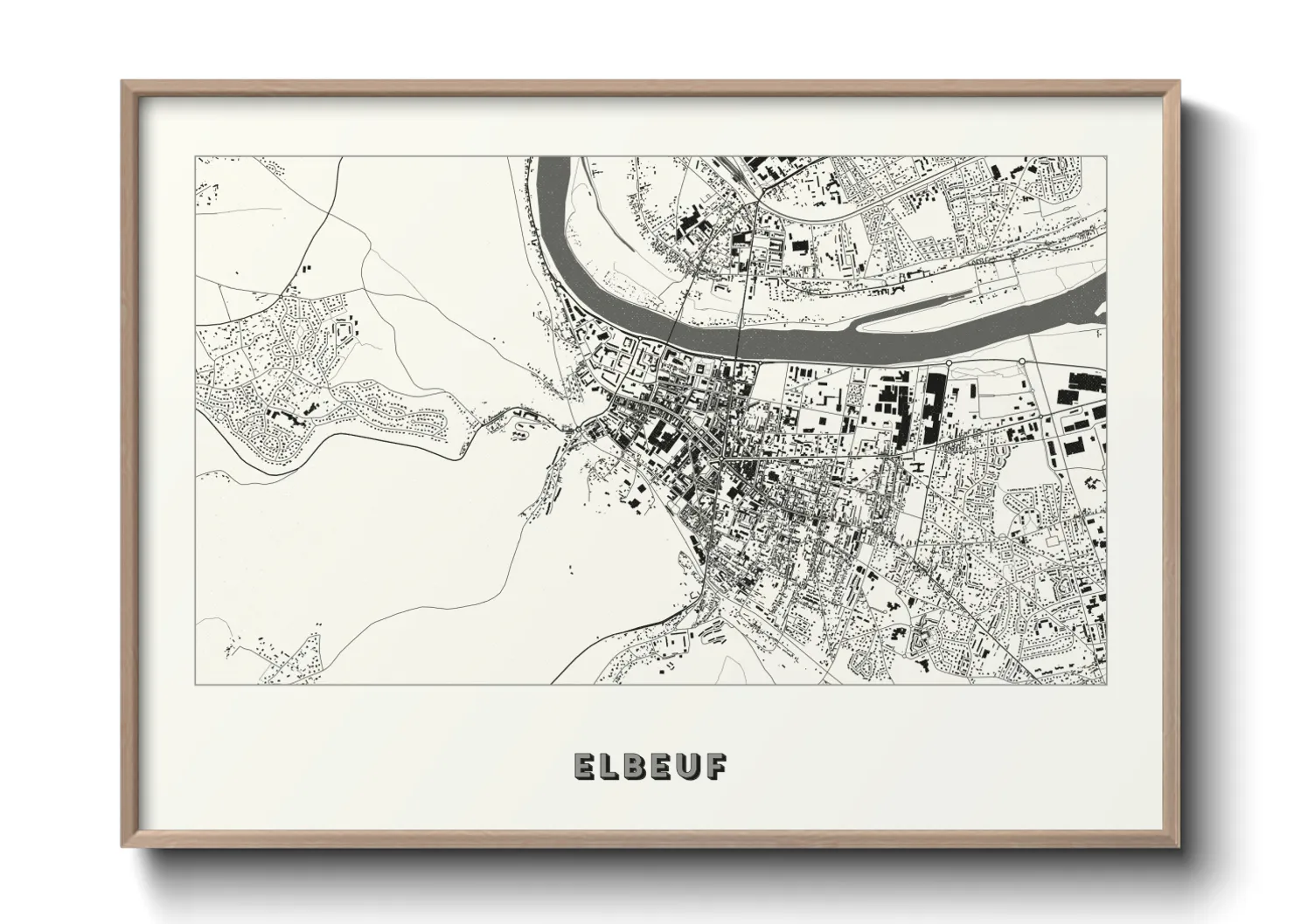 Une affiche de carte sur Elbeuf