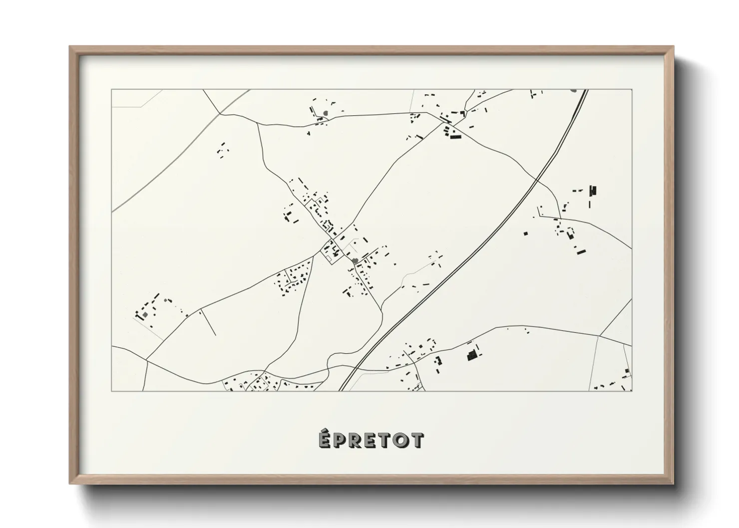 Une affiche de carte sur Épretot