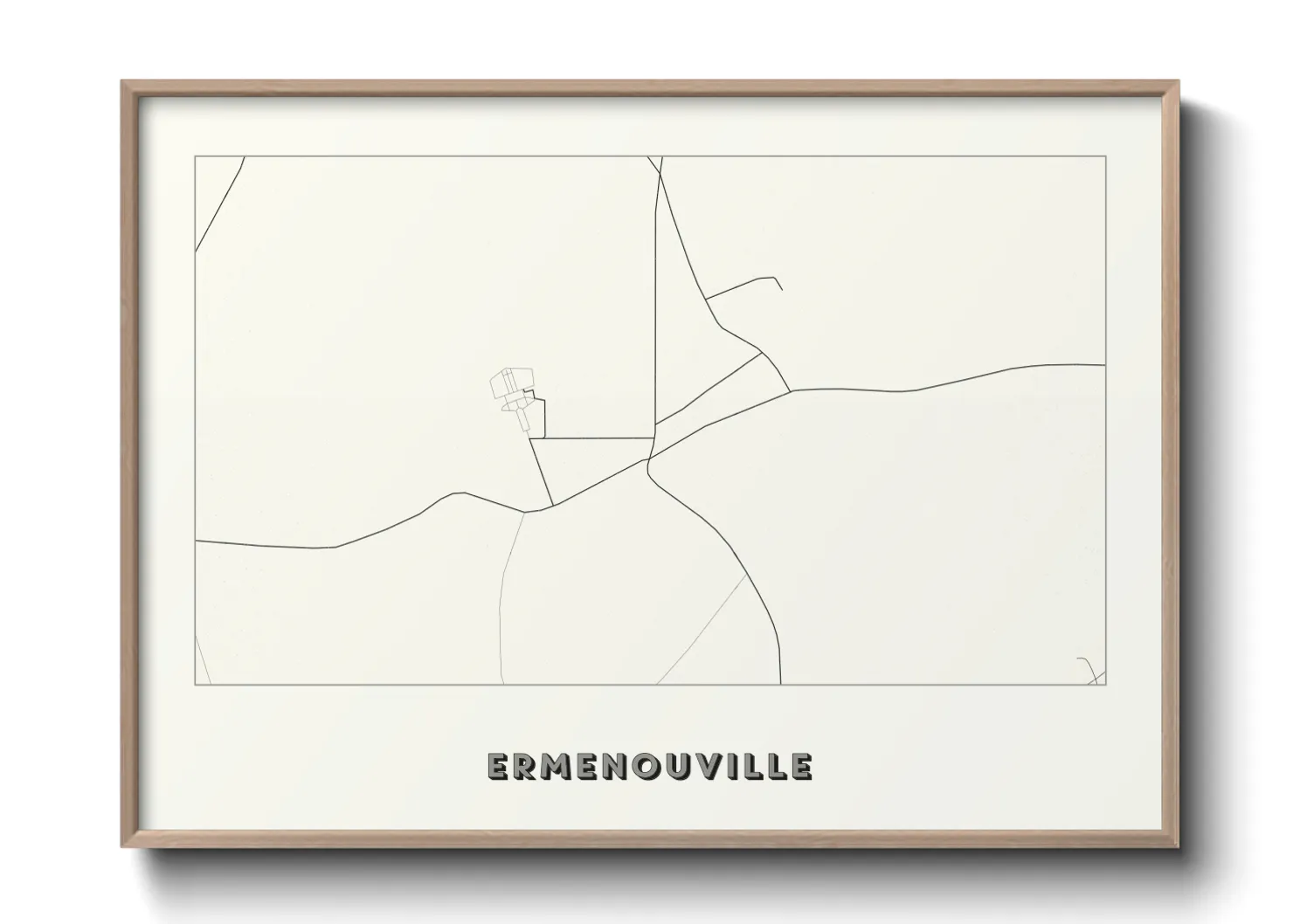 Une affiche de carte sur Ermenouville