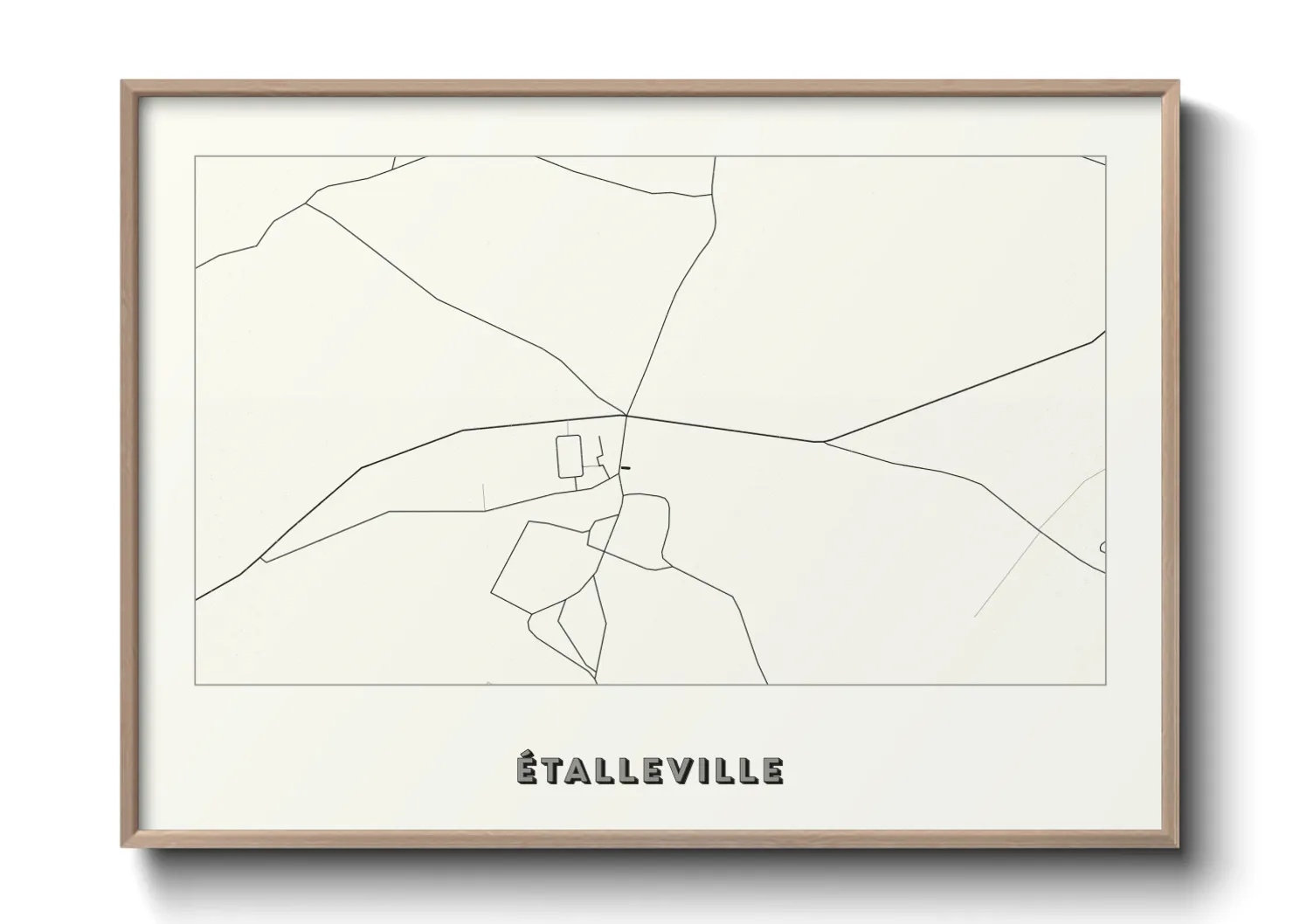 Une affiche de carte sur Étalleville